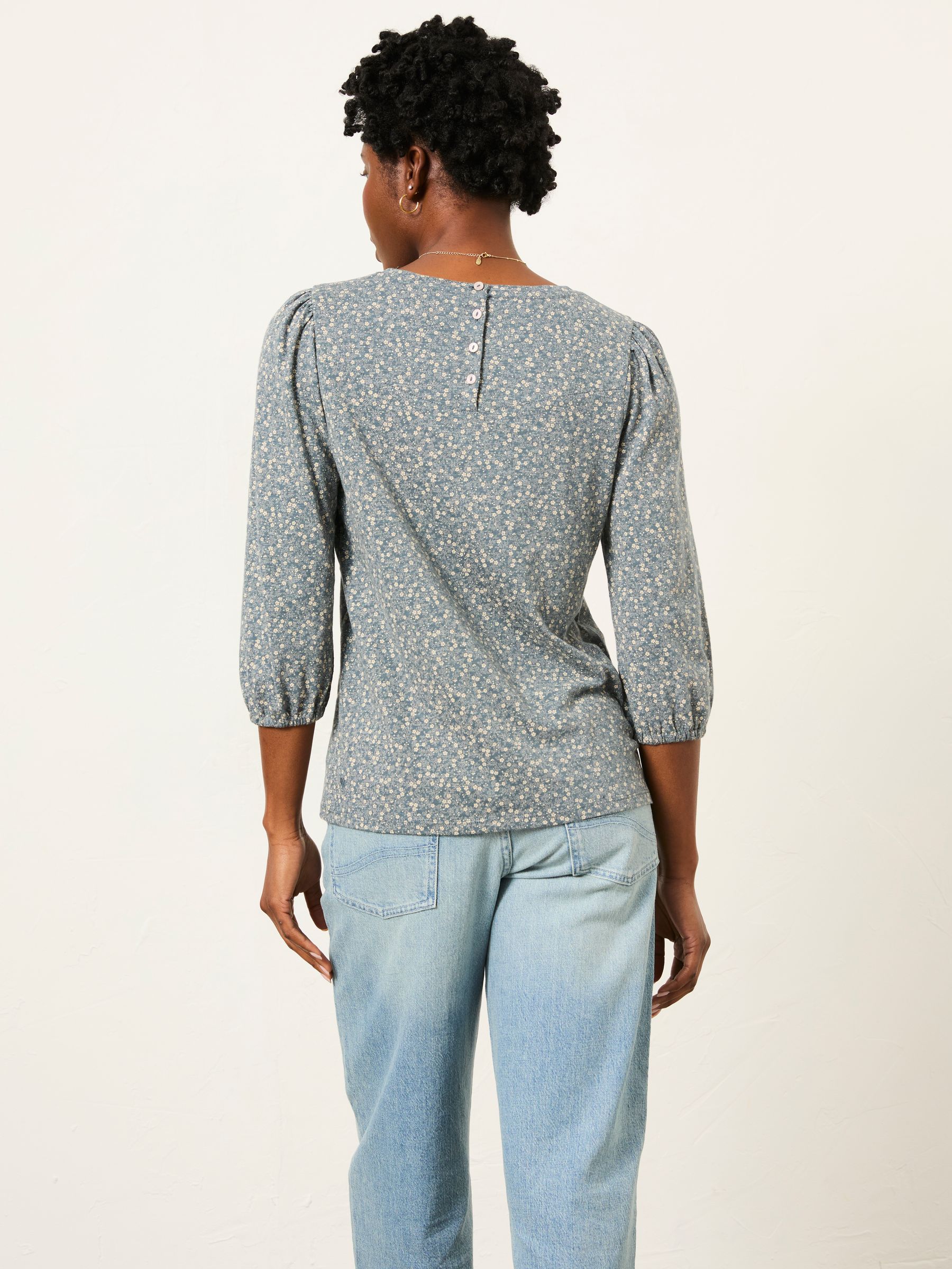 Penny Blue Vintage Ditsy Top - Image 2 of 6 Penny Blue Vintage Ditsy Top - Image 2 of 6