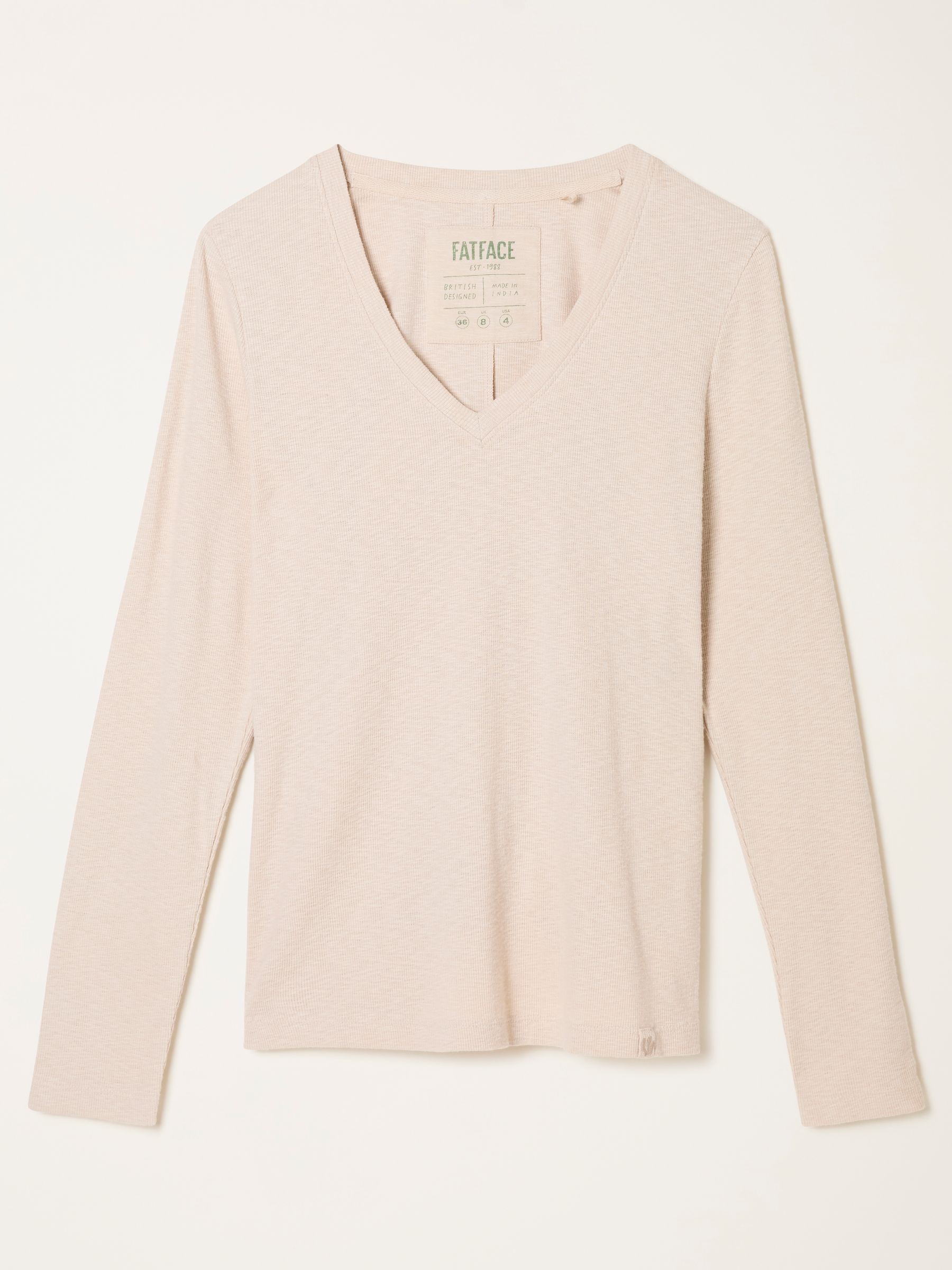 Callie Oatmeal V Neck Top - Image 7 of 7 Callie Oatmeal V Neck Top - Image 7 of 7