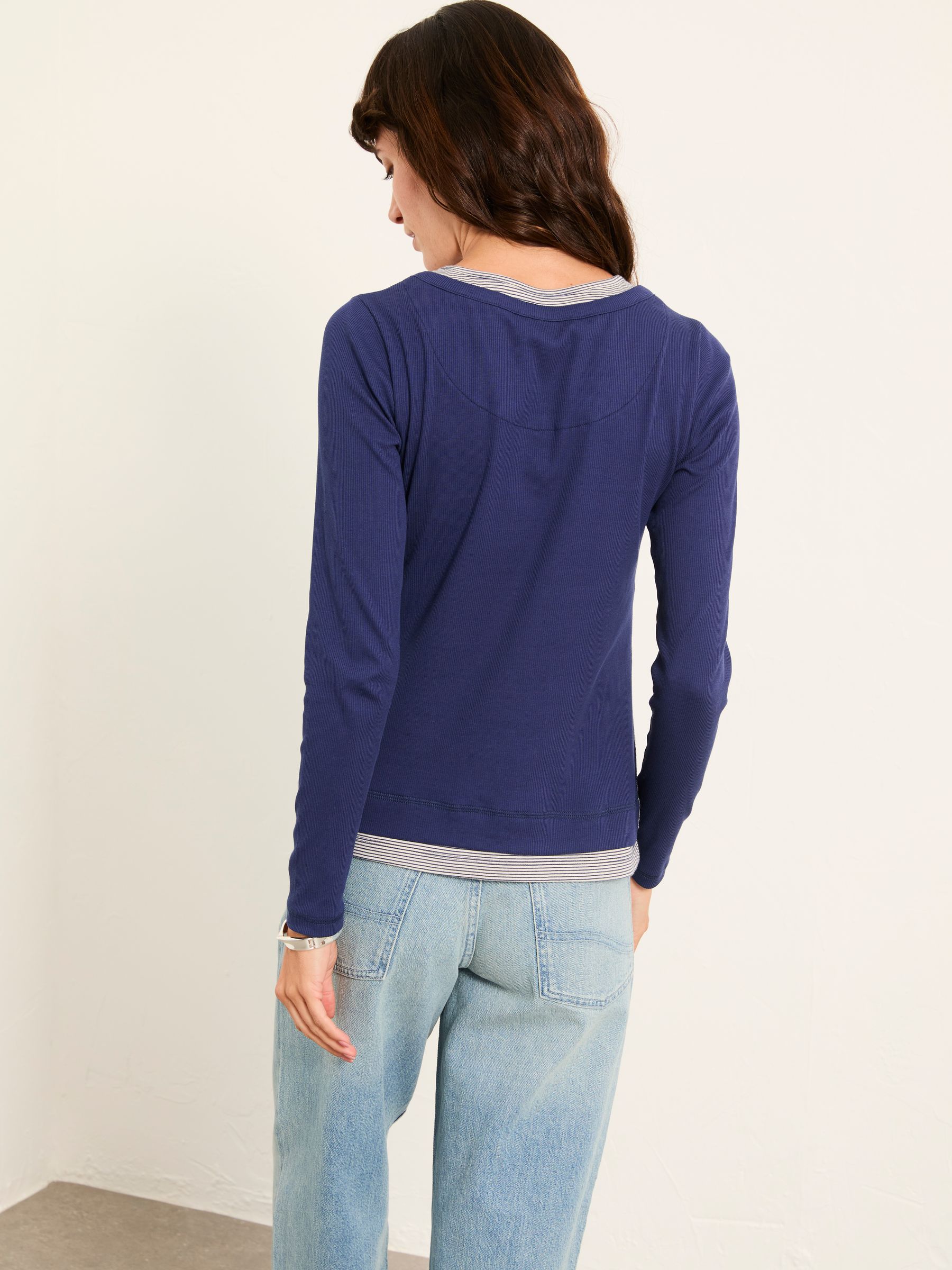 Mila Navy Long Sleeve T Shirt | FatFace