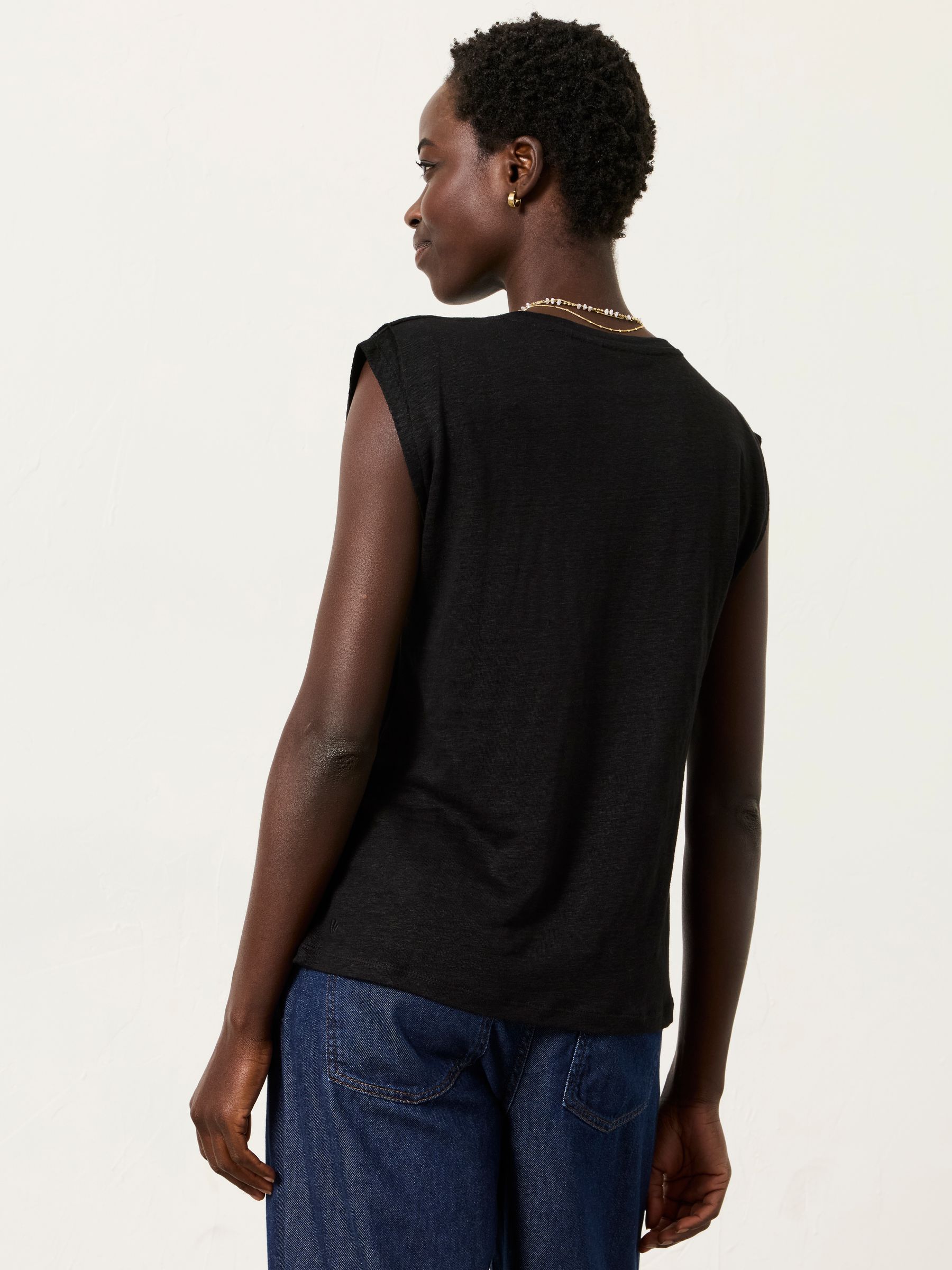 Lou Black Linen Tank - Image 2 of 7
