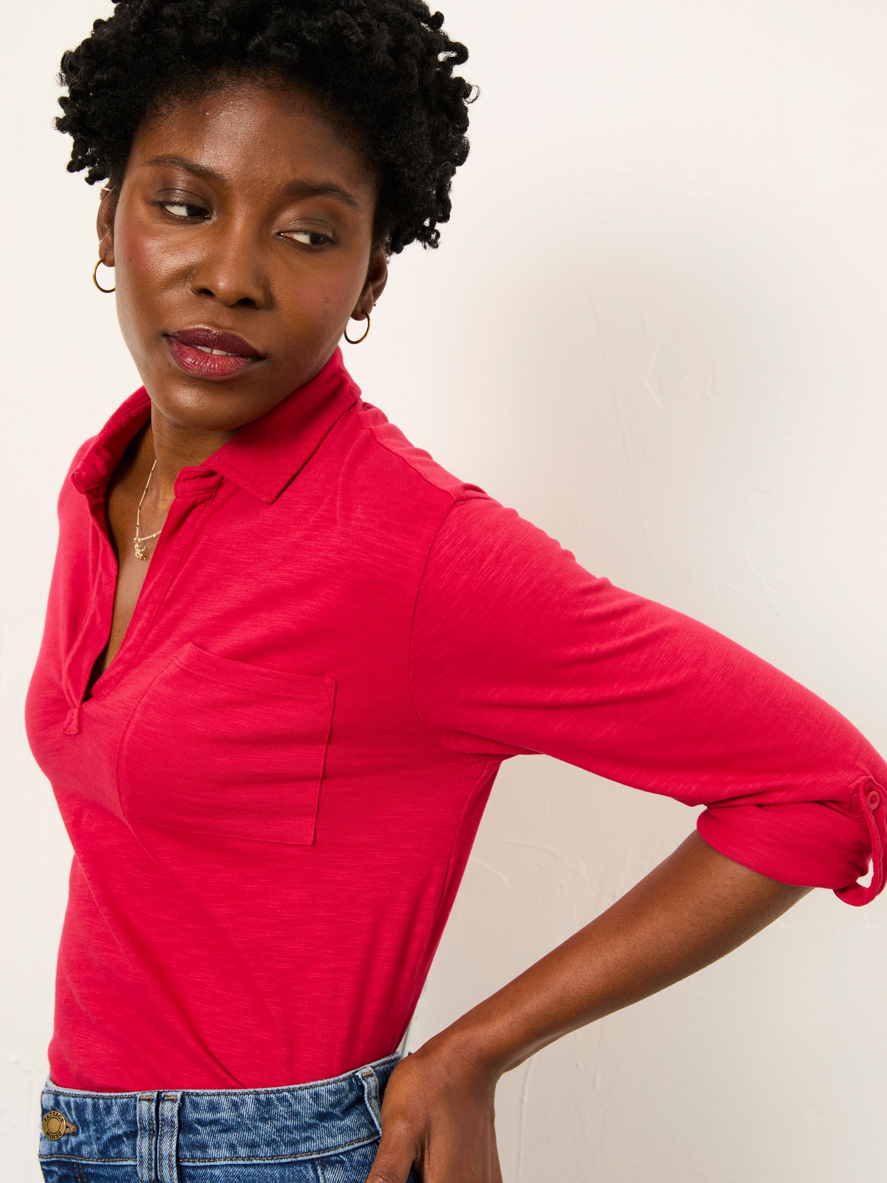 Paige Fushsia Pink Jersey Shirt - Image 5 of 6