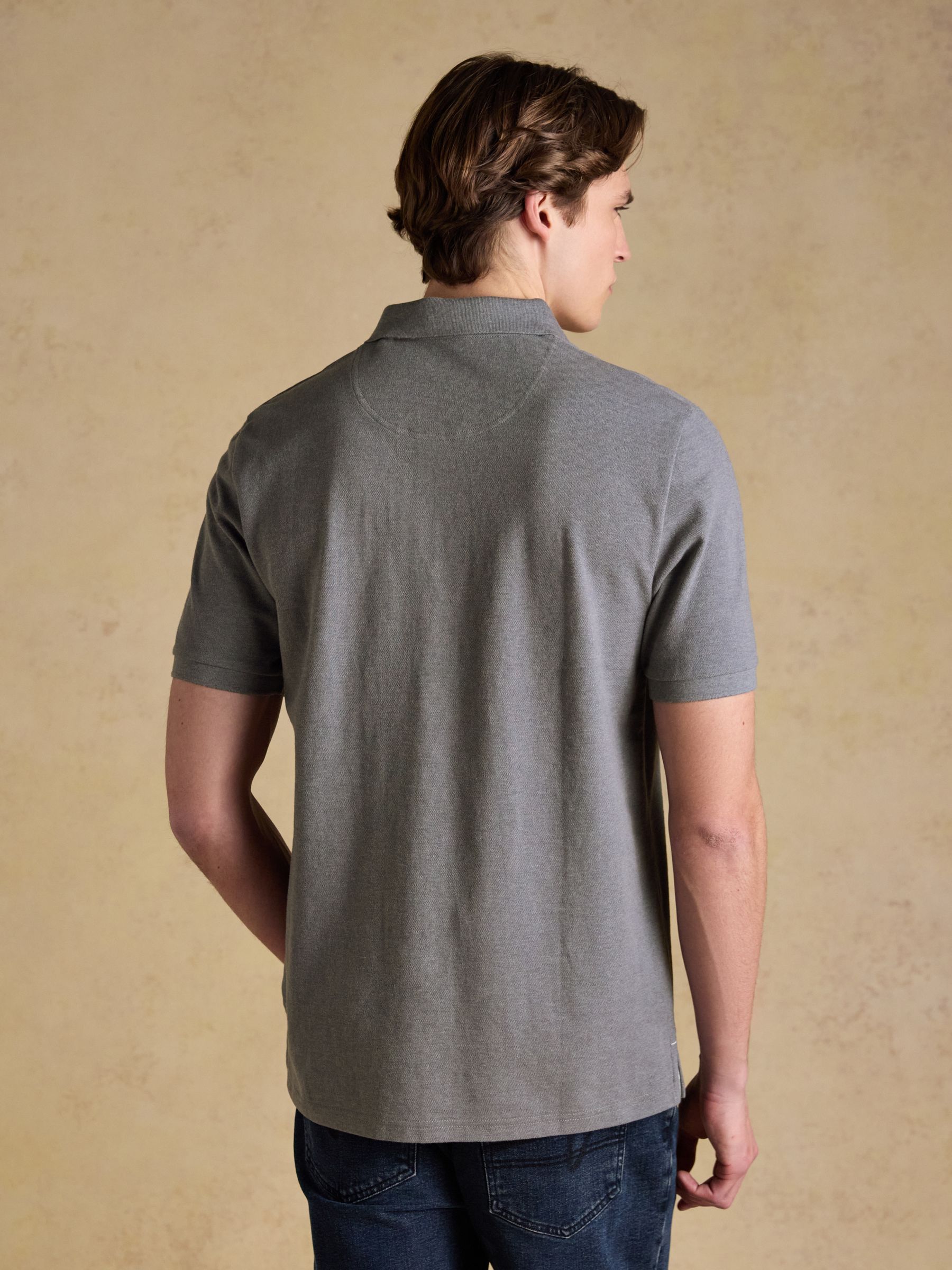 Woody Grey Cotton Pique Short Sleeve Polo Shirt - Image 2 of 9