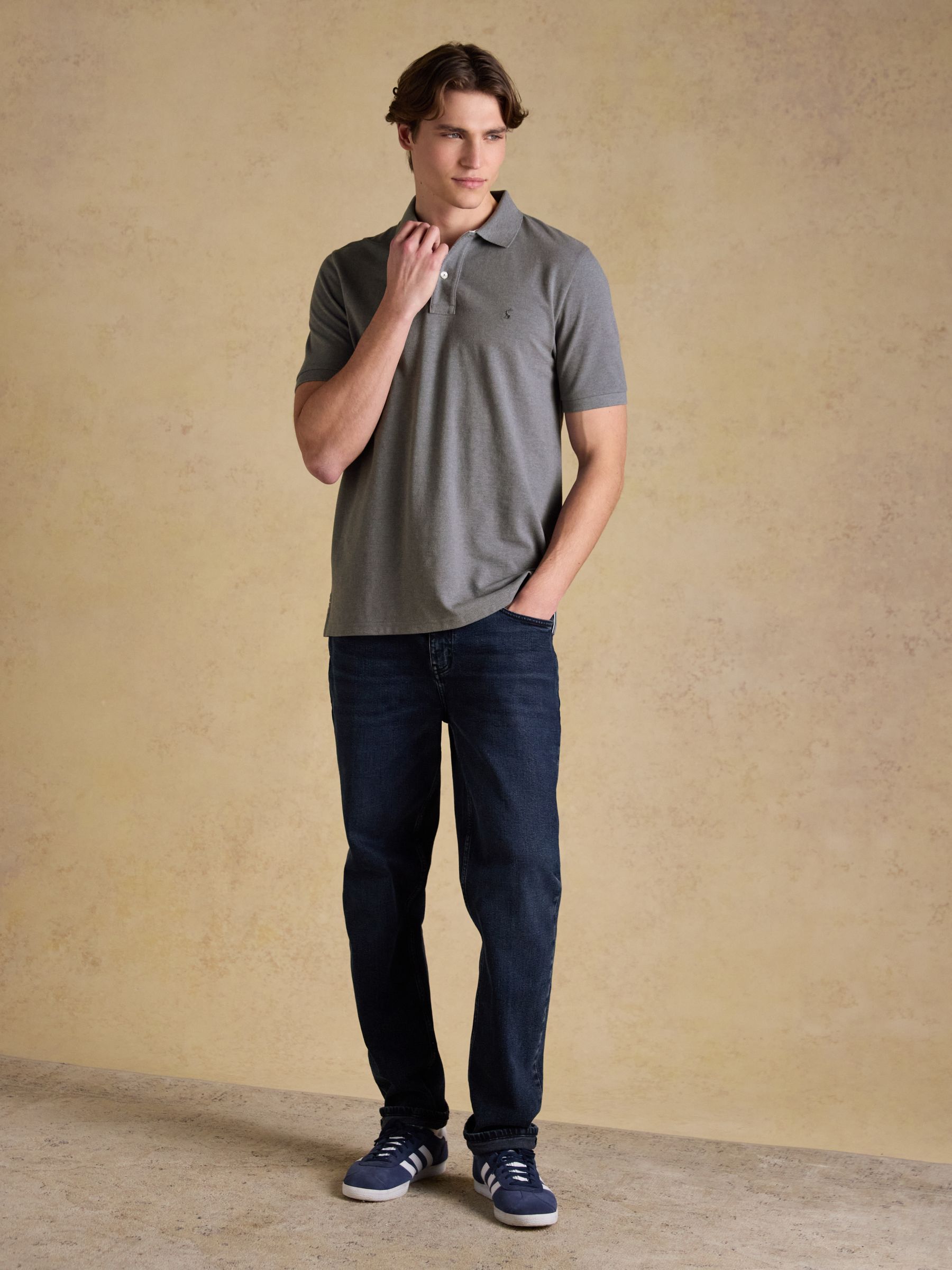 Woody Grey Cotton Pique Short Sleeve Polo Shirt - Image 3 of 9