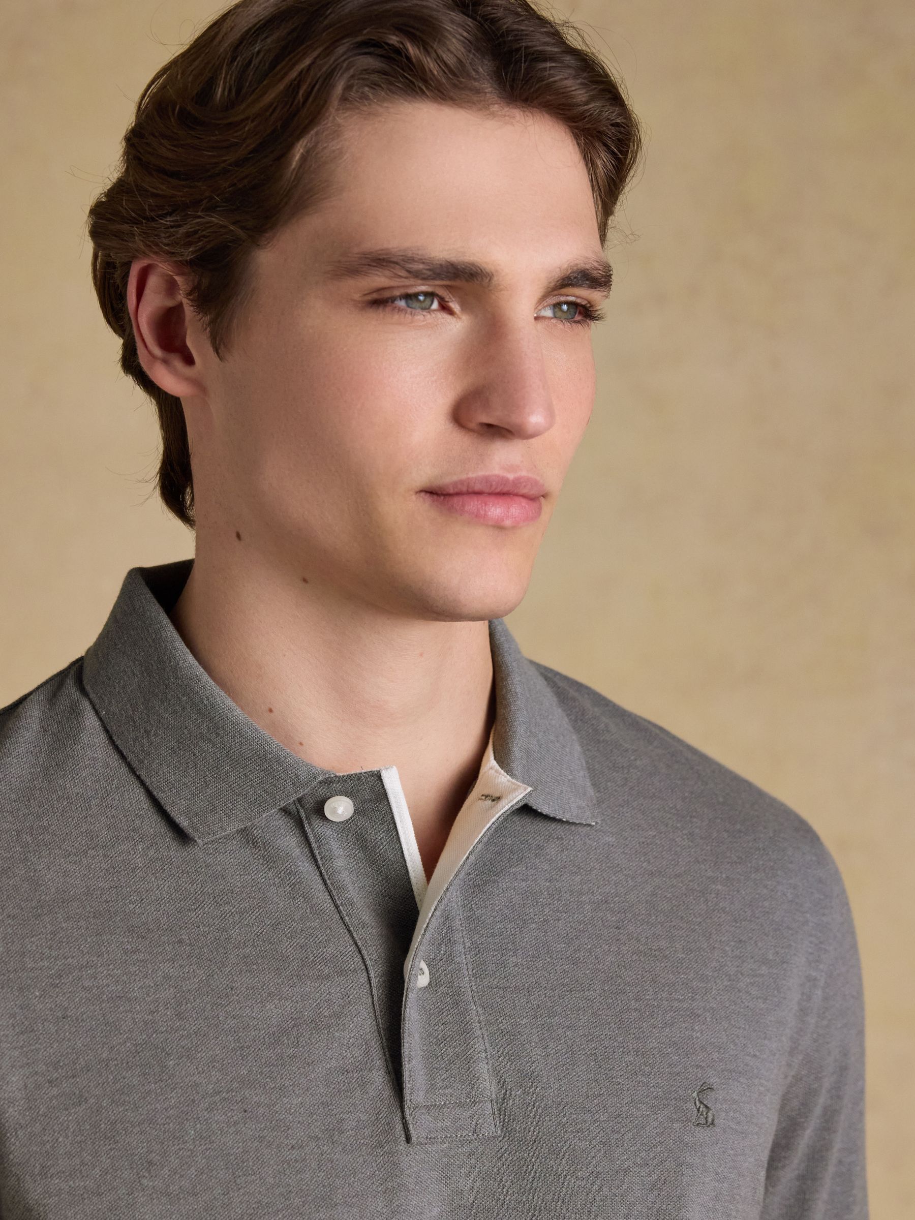 Woody Grey Cotton Pique Short Sleeve Polo Shirt - Image 4 of 9