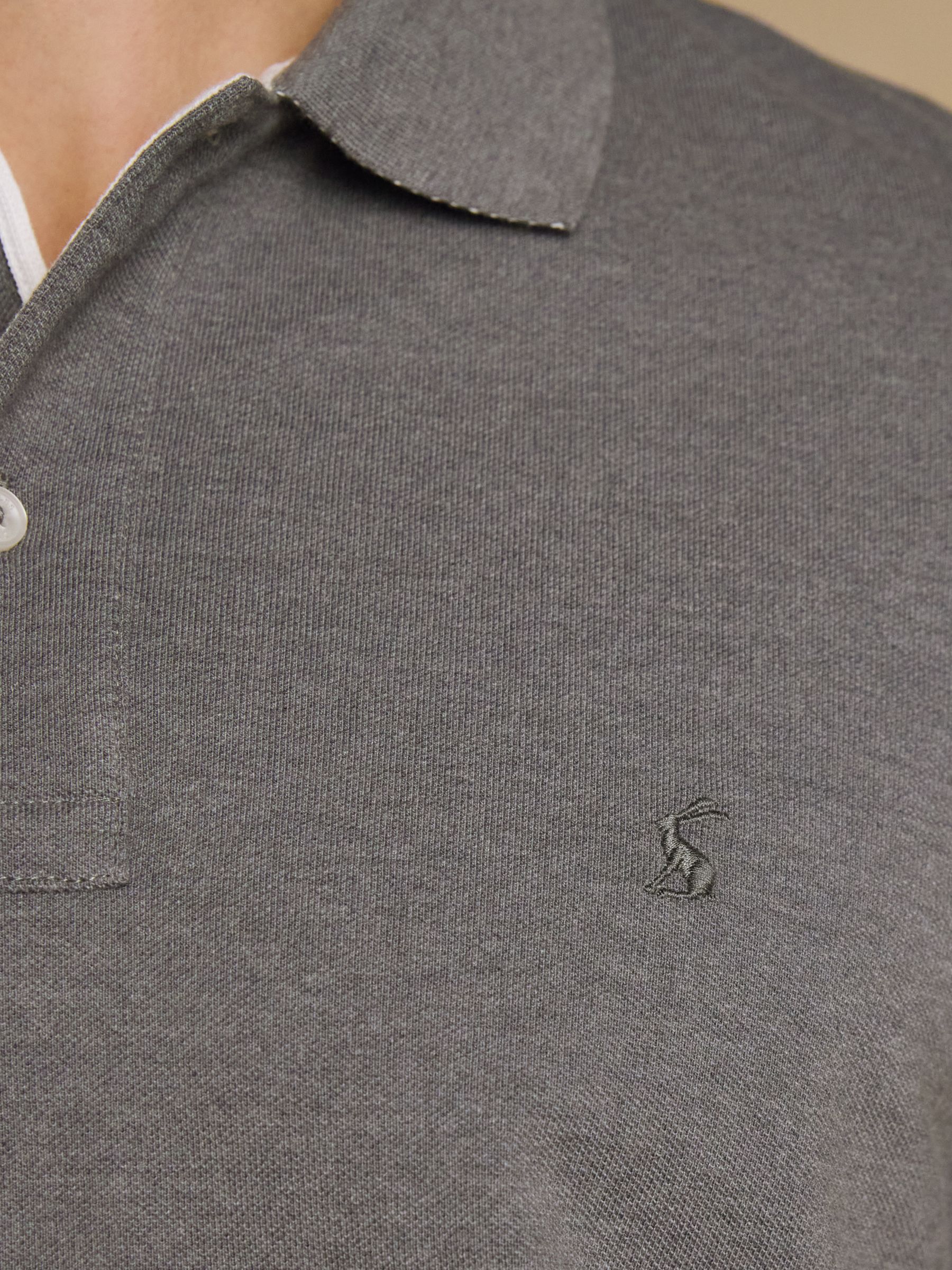 Woody Grey Cotton Pique Short Sleeve Polo Shirt - Image 8 of 9