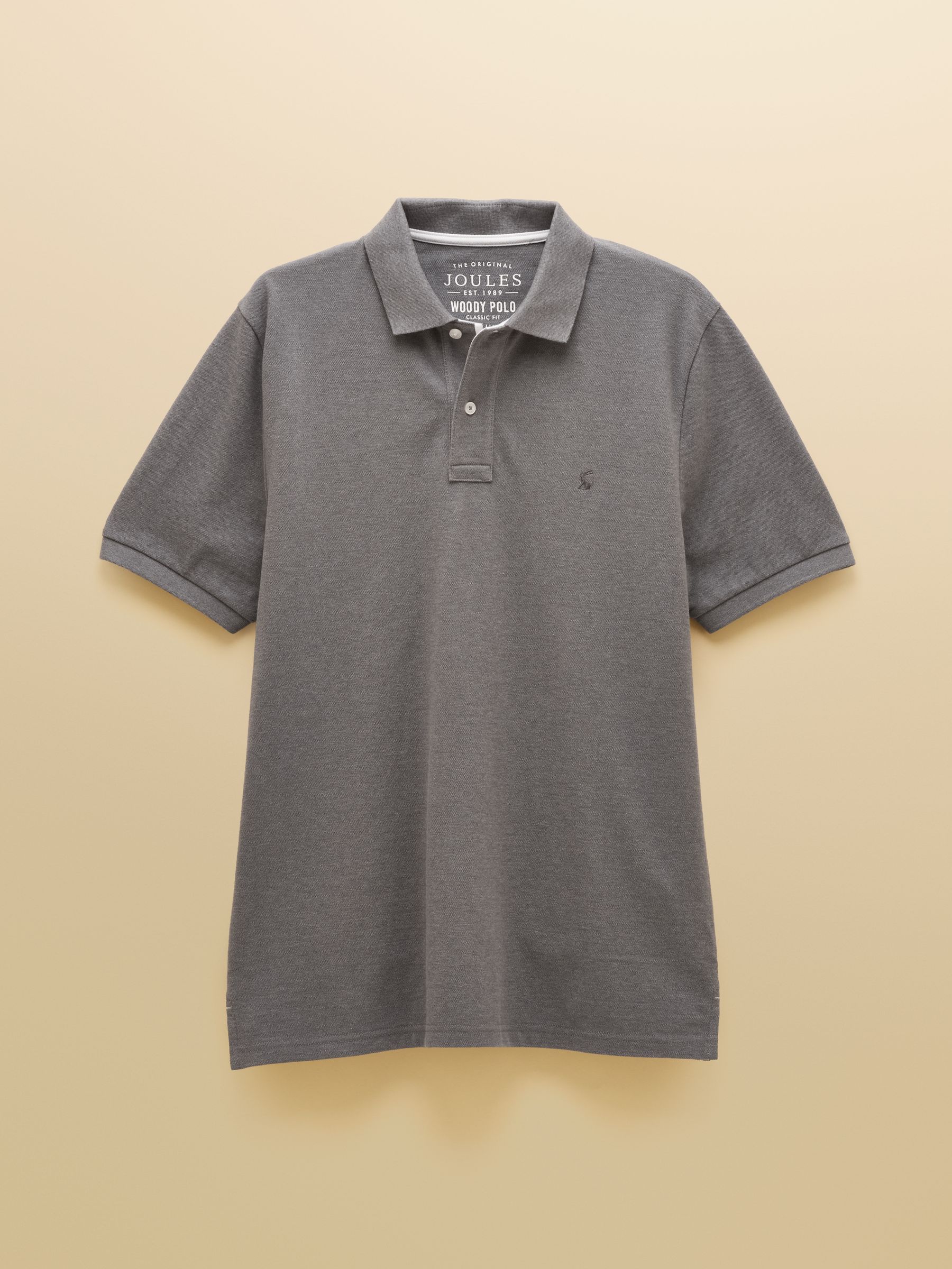 Woody Grey Cotton Pique Short Sleeve Polo Shirt - Image 9 of 9