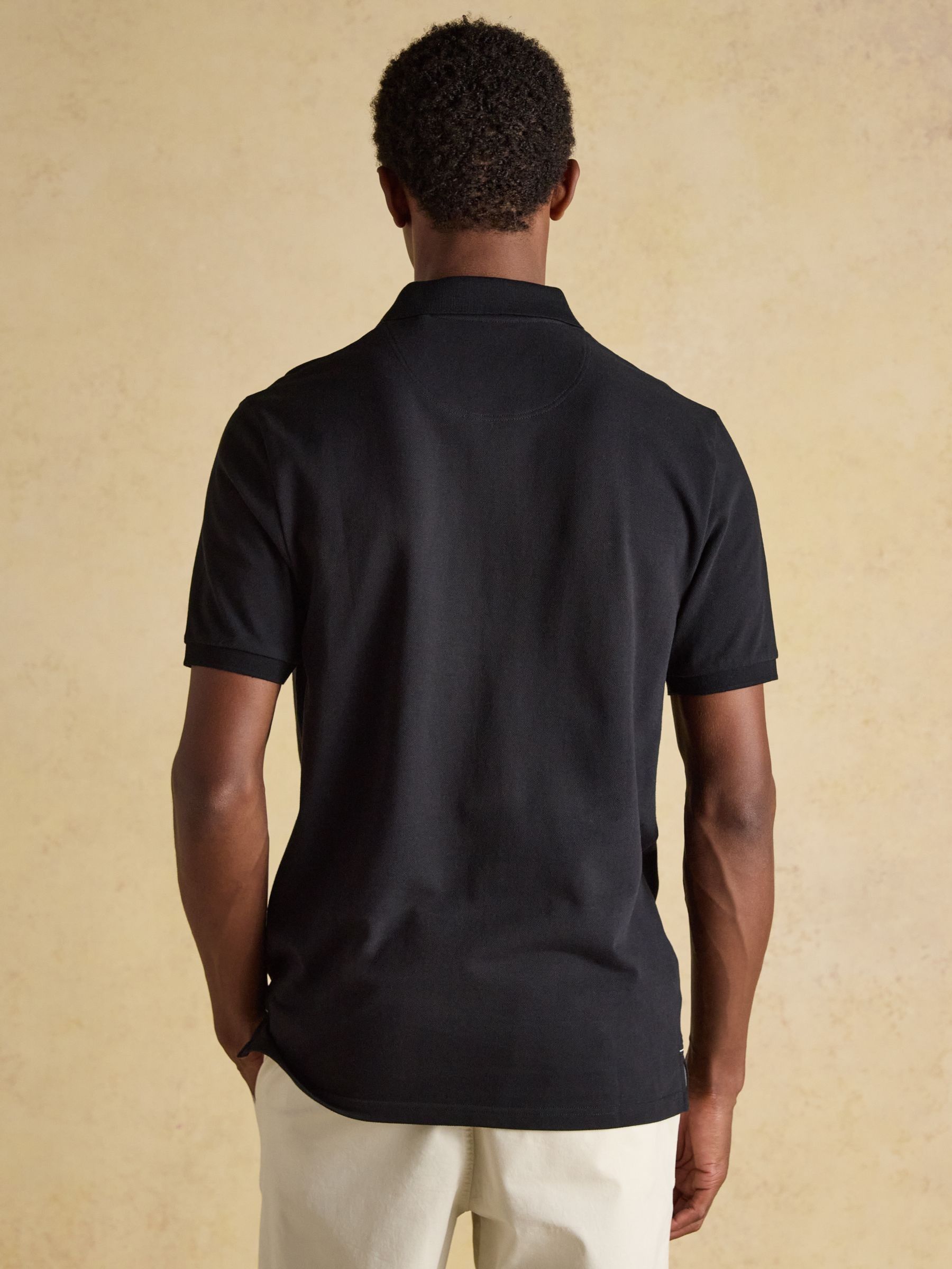Woody Black Cotton Pique Polo Shirt - Image 2 of 9