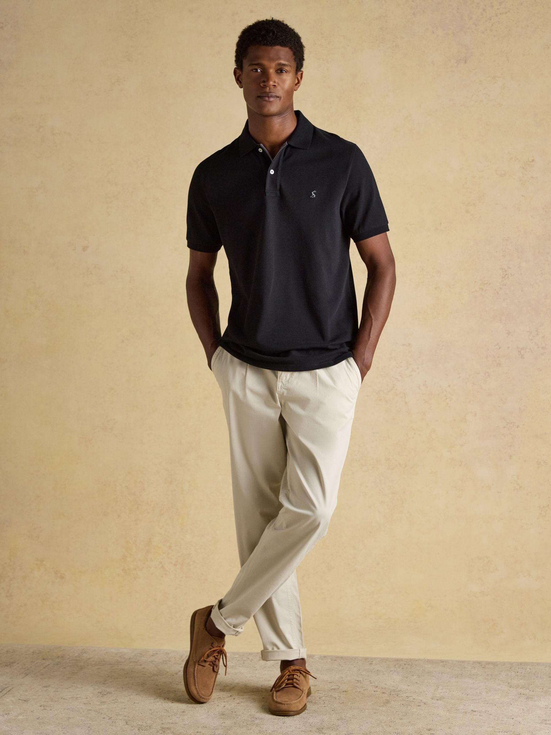 Woody Black Cotton Pique Polo Shirt - Image 3 of 9