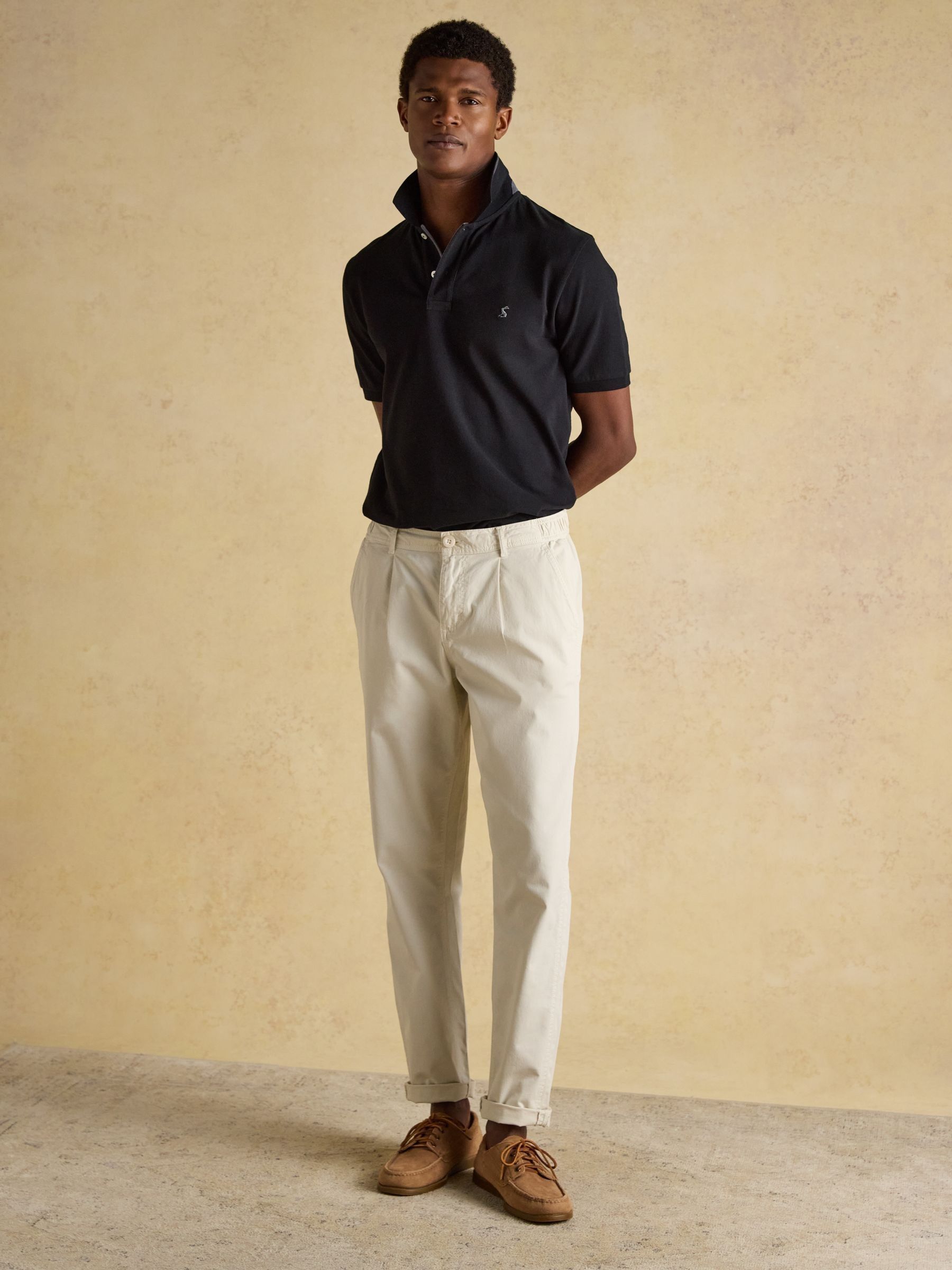 Woody Black Cotton Pique Polo Shirt - Image 8 of 9
