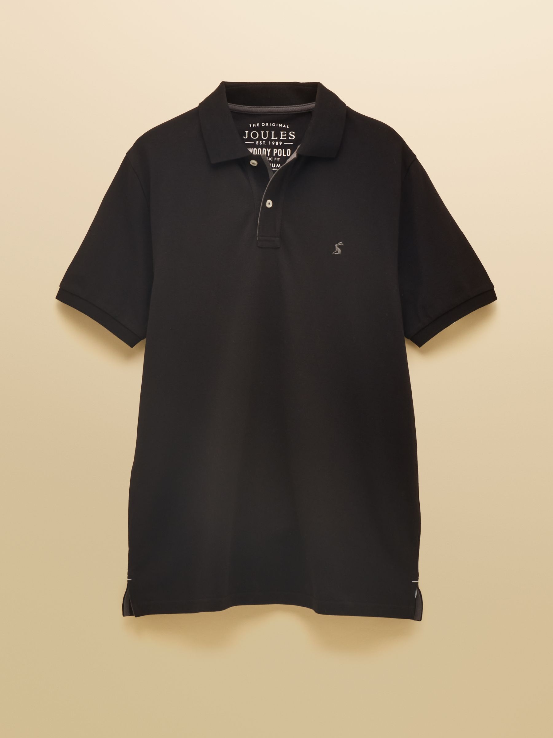 Woody Black Cotton Pique Polo Shirt - Image 9 of 9