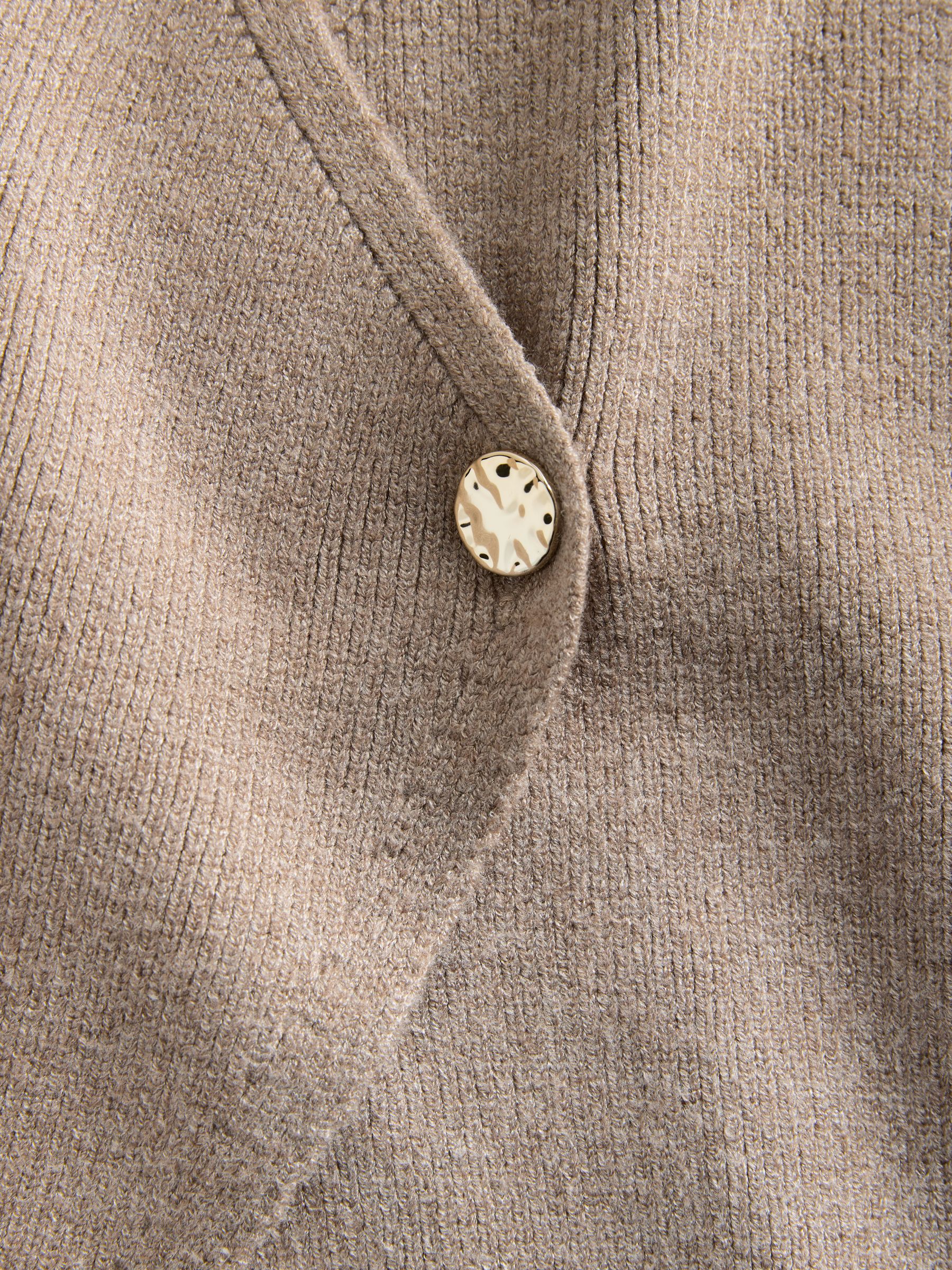 2 Pack Knitted Gold Button Ribbed Waistcoat Neutral/Black - Image 5 of 6