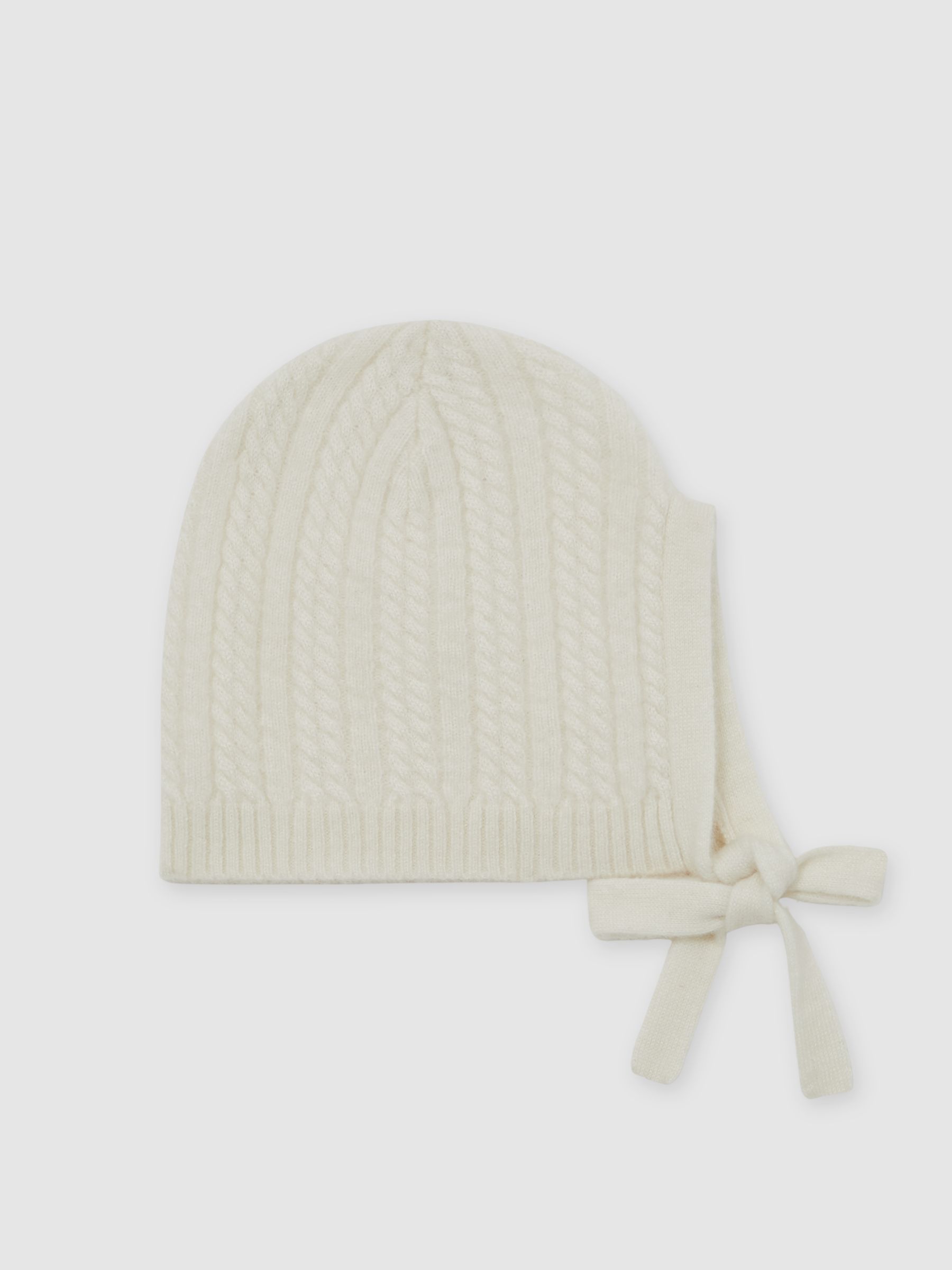 Reiss 100% Cashmere Cable-Knit Bonnet Baby Accessories in  display picture 1