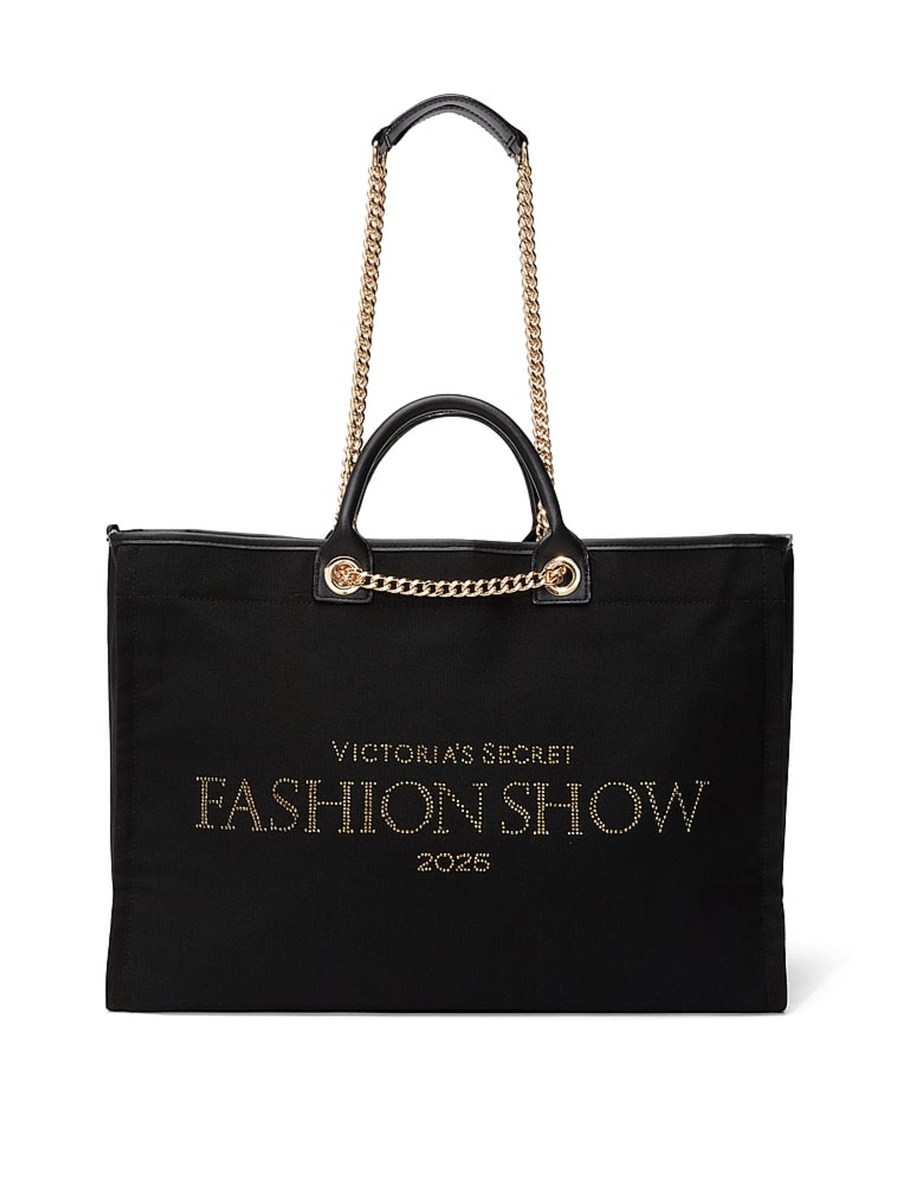 Black & Gold Rhinestone Fashion Show Tote Bag - Image 2 of 4