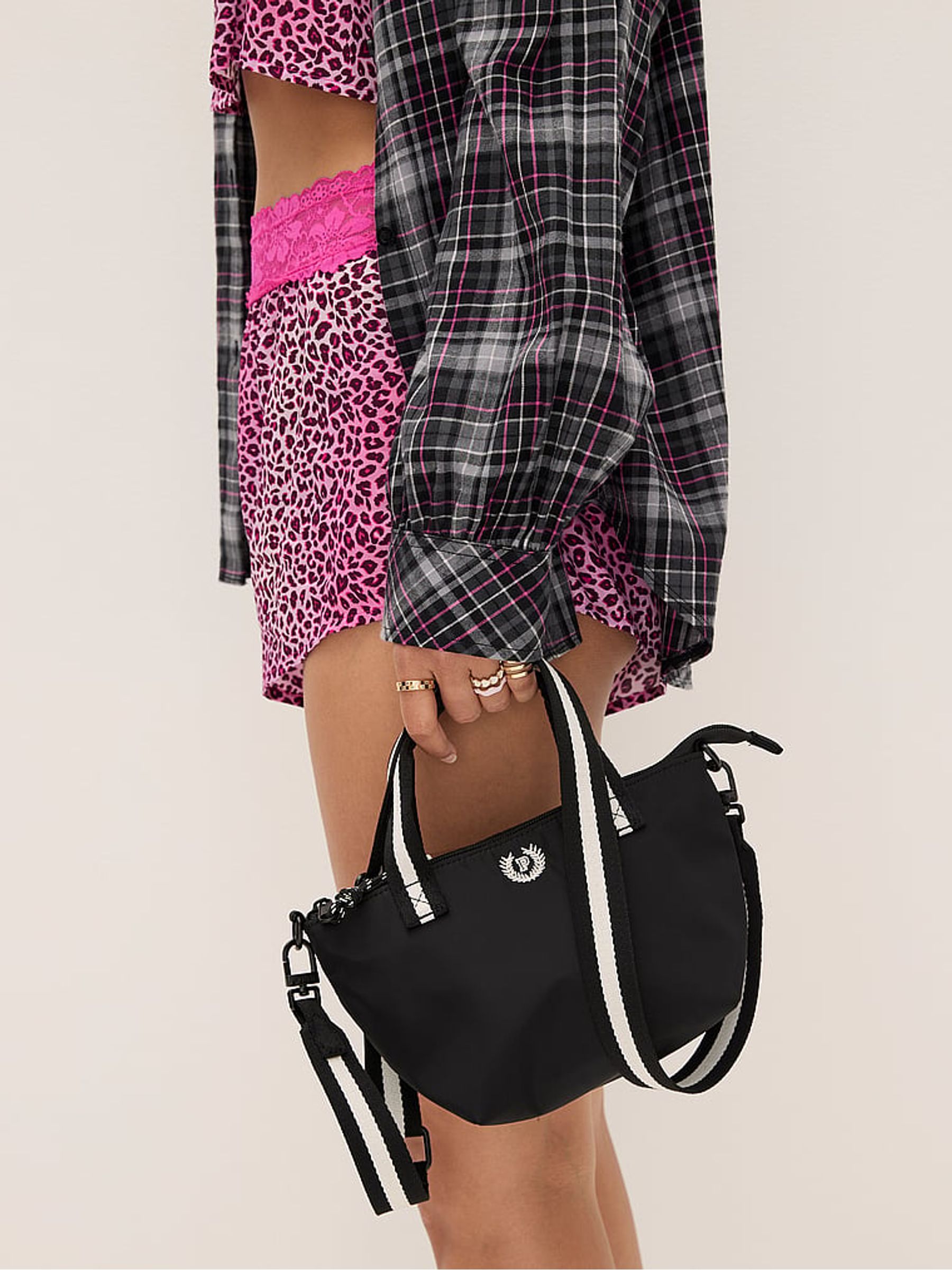 Black Mini Cross-Body Tote Bag - Image 4 of 4