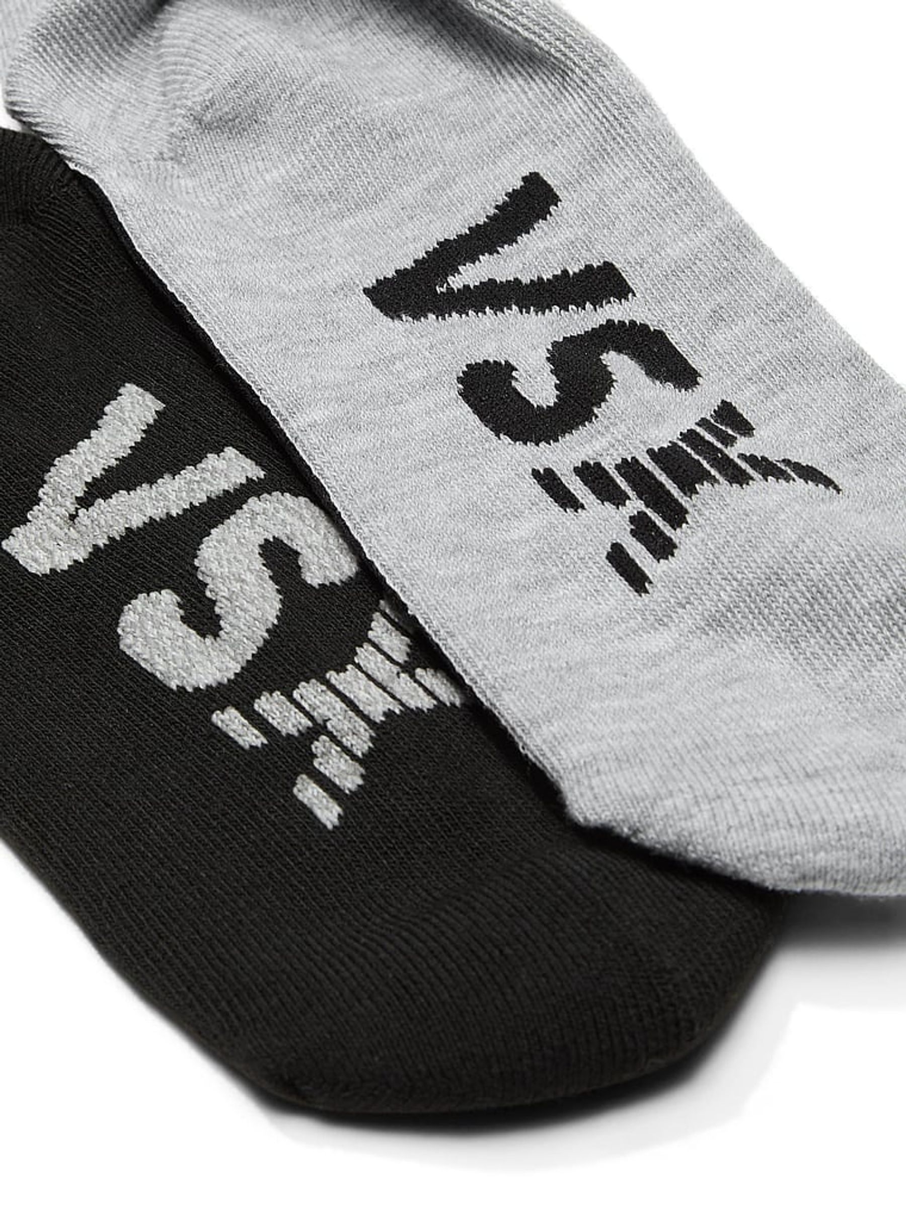 Black & Heather Grey 2 Pack Quarter Socks - Image 2 of 2