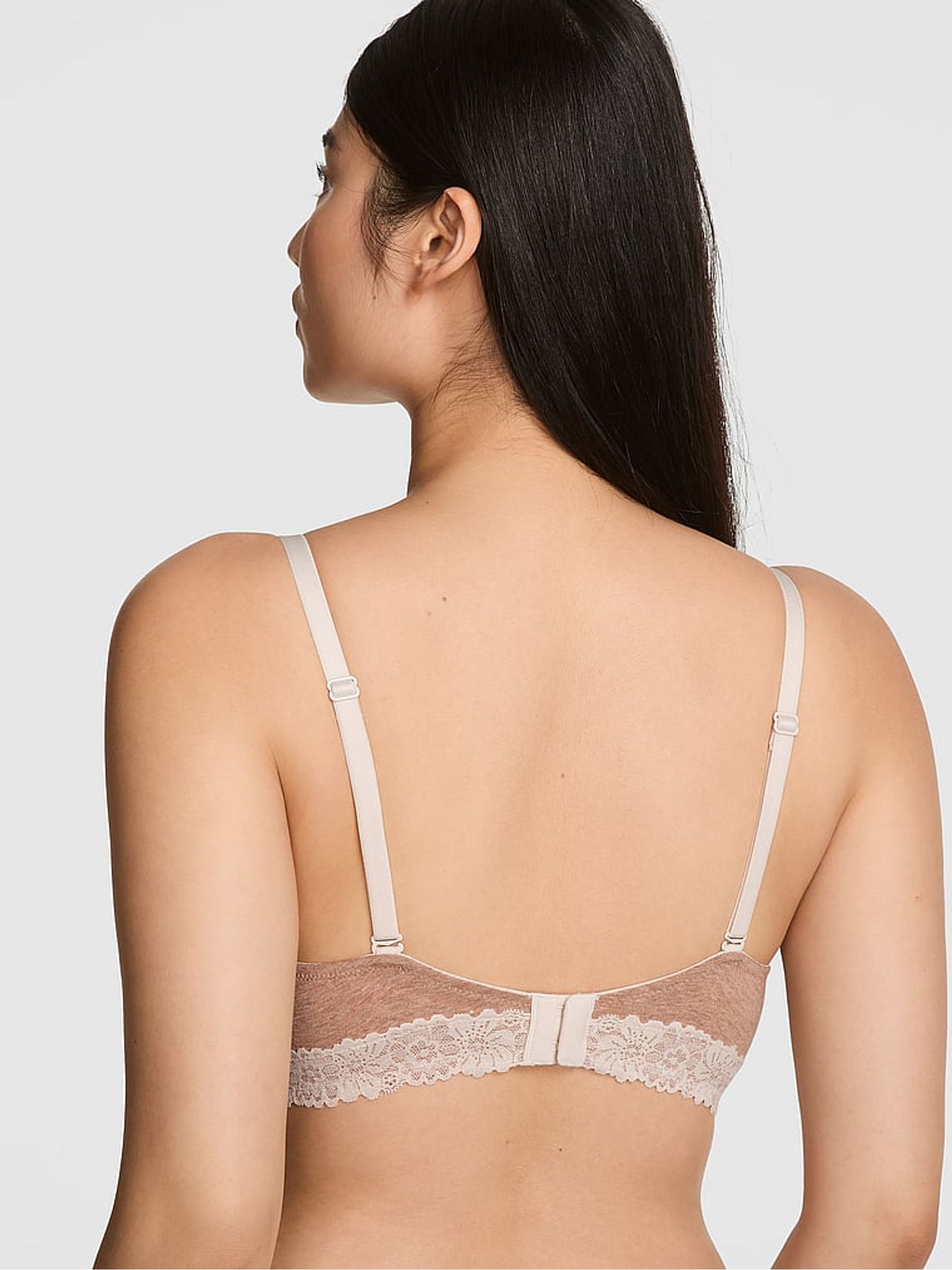 Praline Nude Push Up Cotton Heather Lace Trim Bra - Image 2 of 2