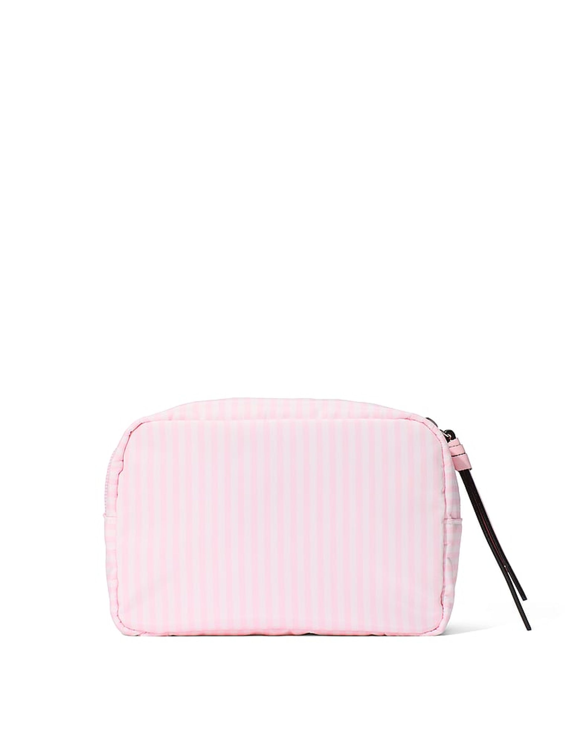 Pink Iconic Stripe Shine Logo Makeup Bag - Image 2 of 3 Pink Iconic Stripe Shine Logo Makeup Bag - Image 2 of 3