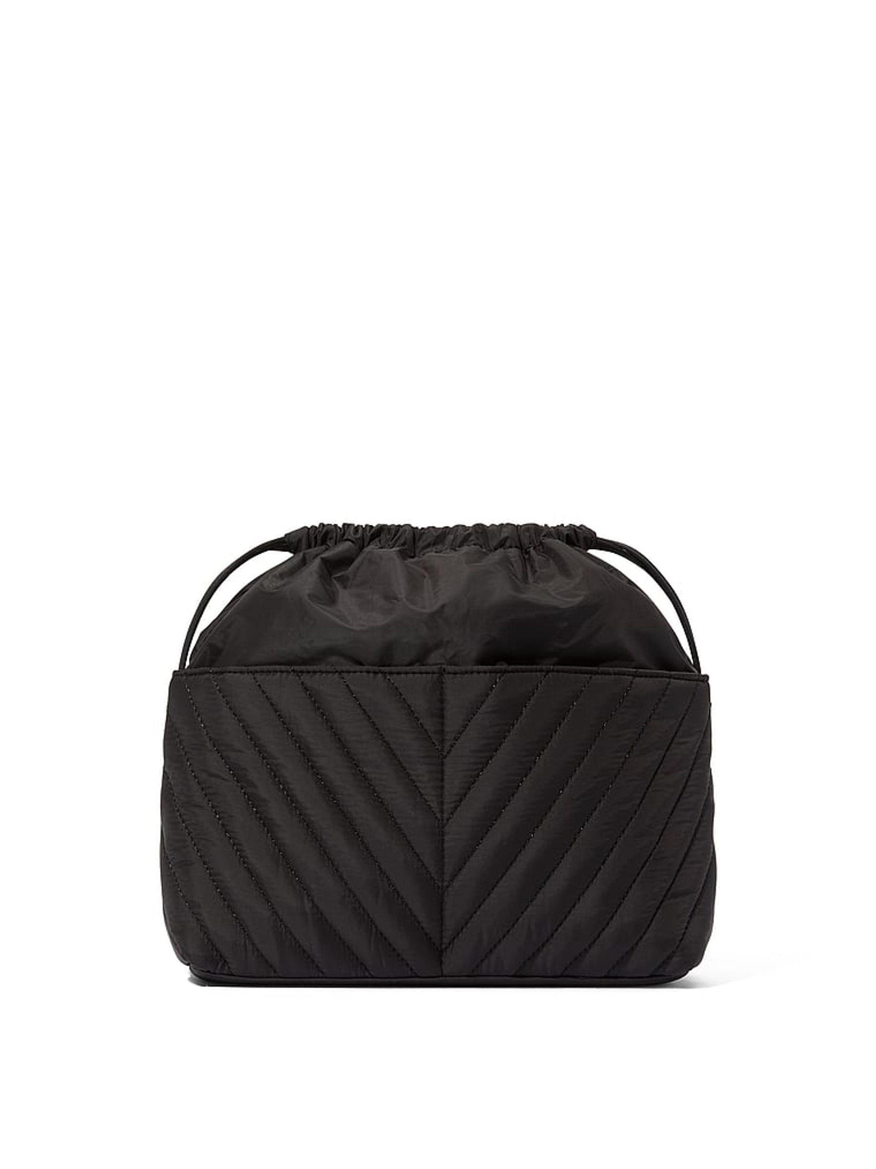 Black V Quilt Cinch Makeup Bag - Image 2 of 2