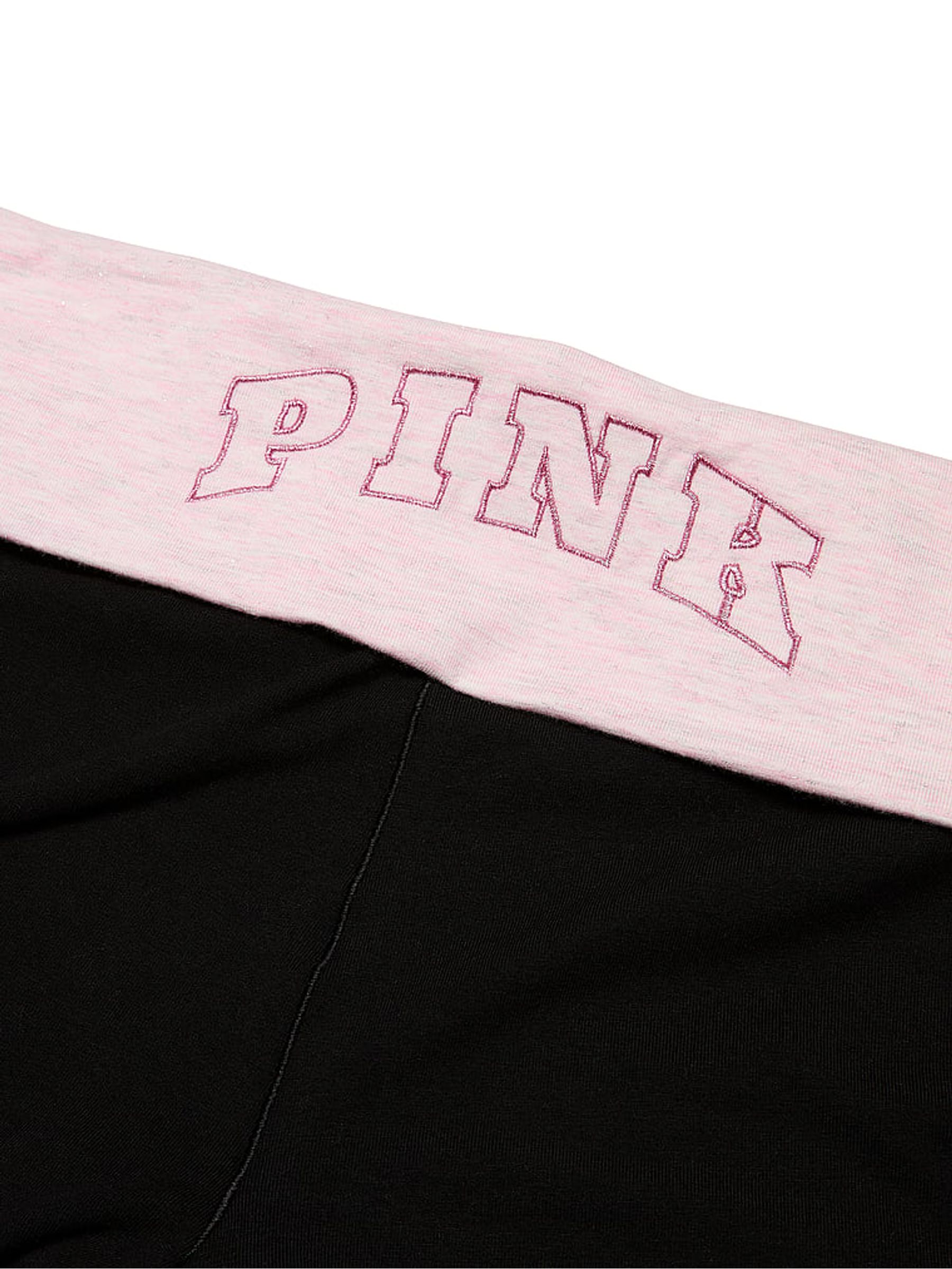 Black and Pink Foldover Flares Leggings - Image 4 of 4