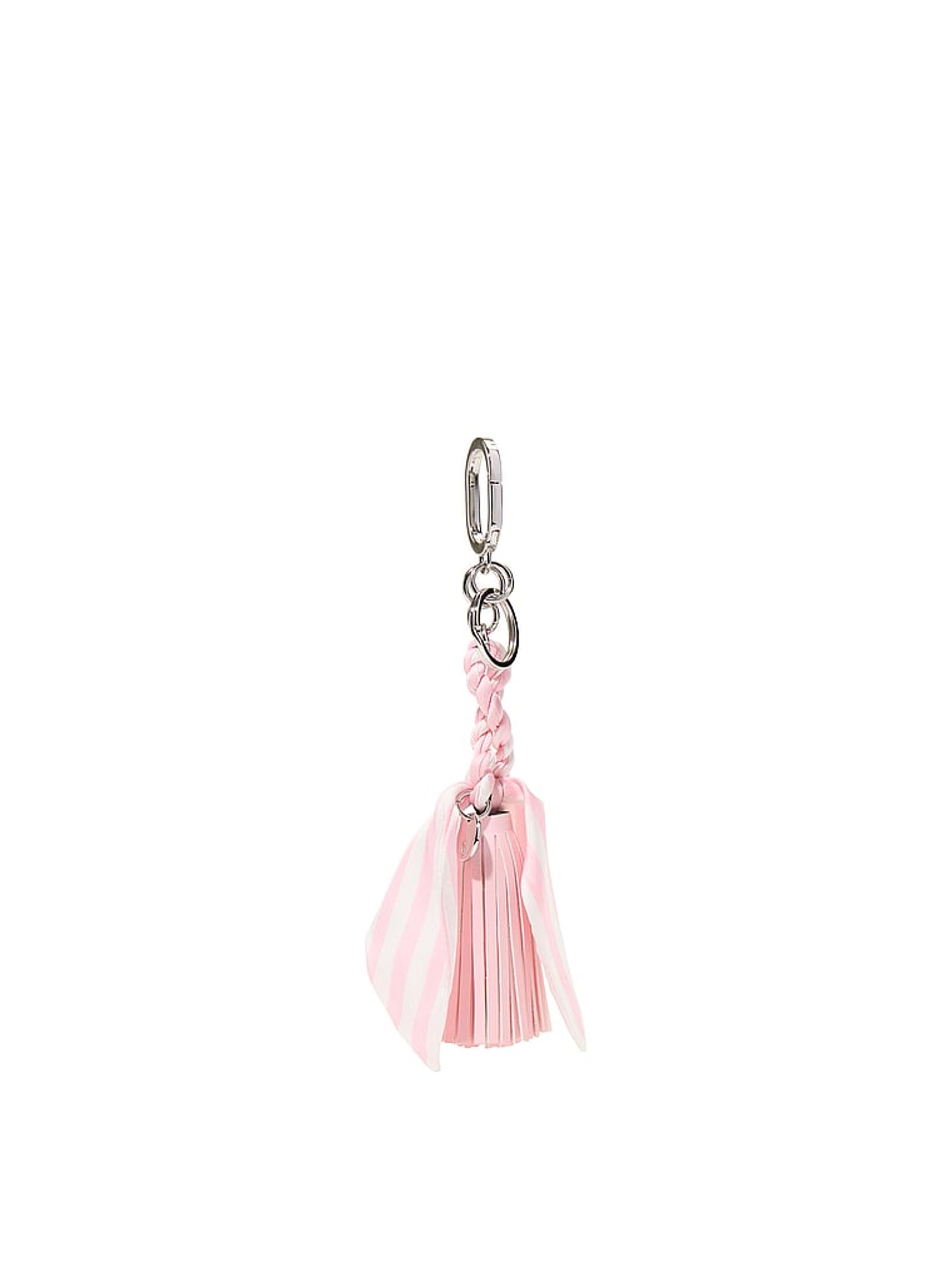 Iconic Stripe Pink Tassel Bag Charm Keychain - Image 1 of 2