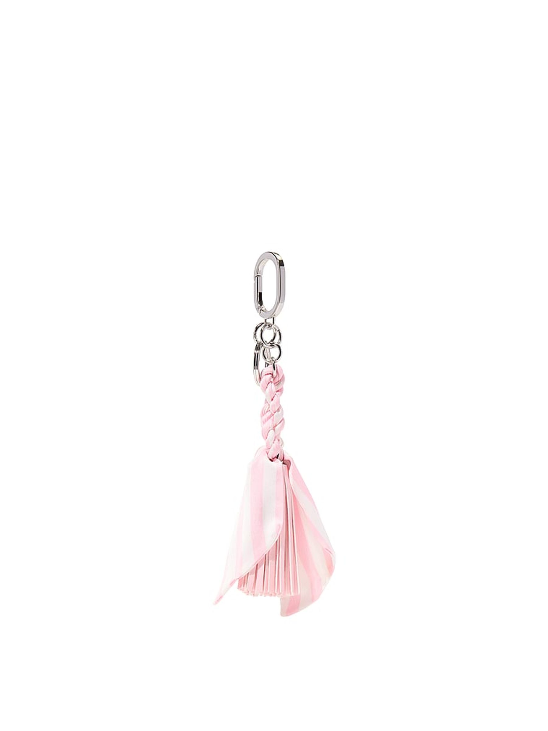 Iconic Stripe Pink Tassel Bag Charm Keychain - Image 2 of 2