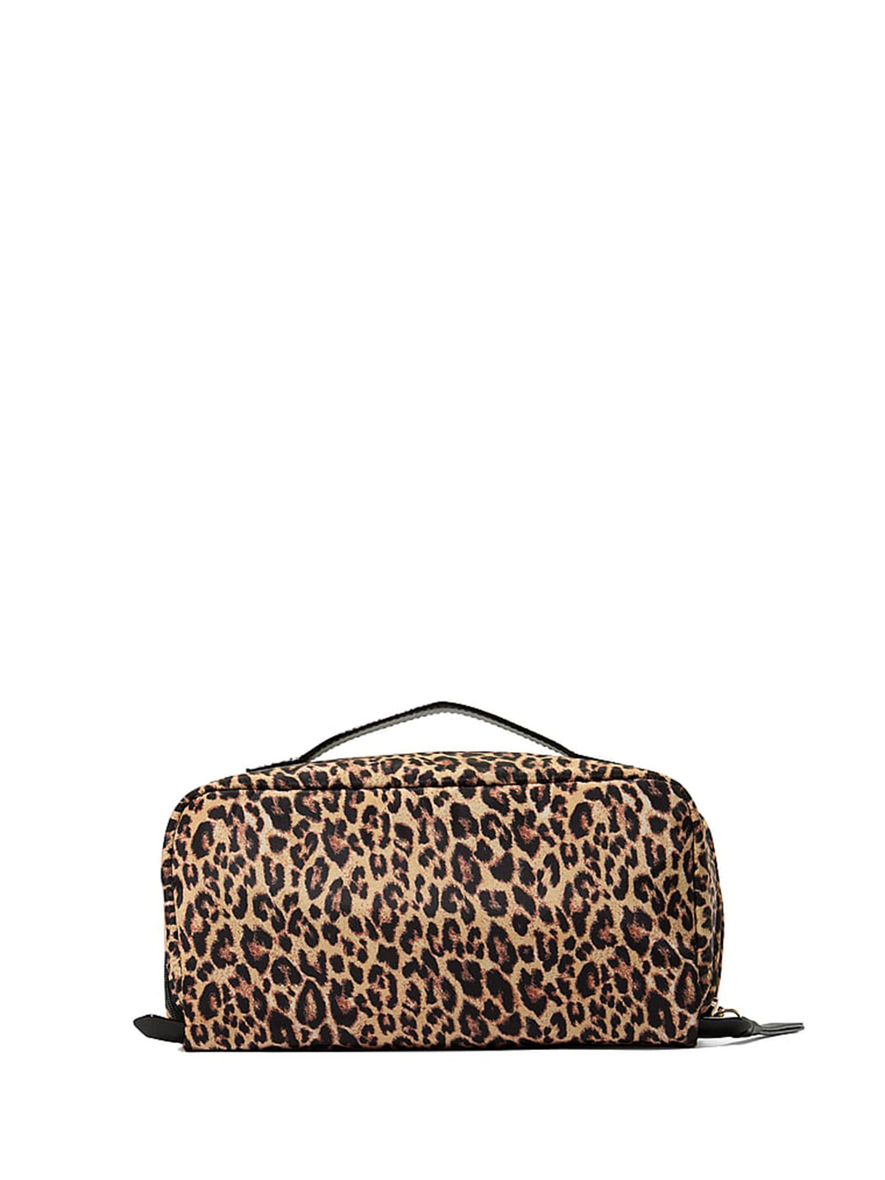 Leopard Brown 3 Piece Expandable Travel Make-Up Bag - Image 1 of 3