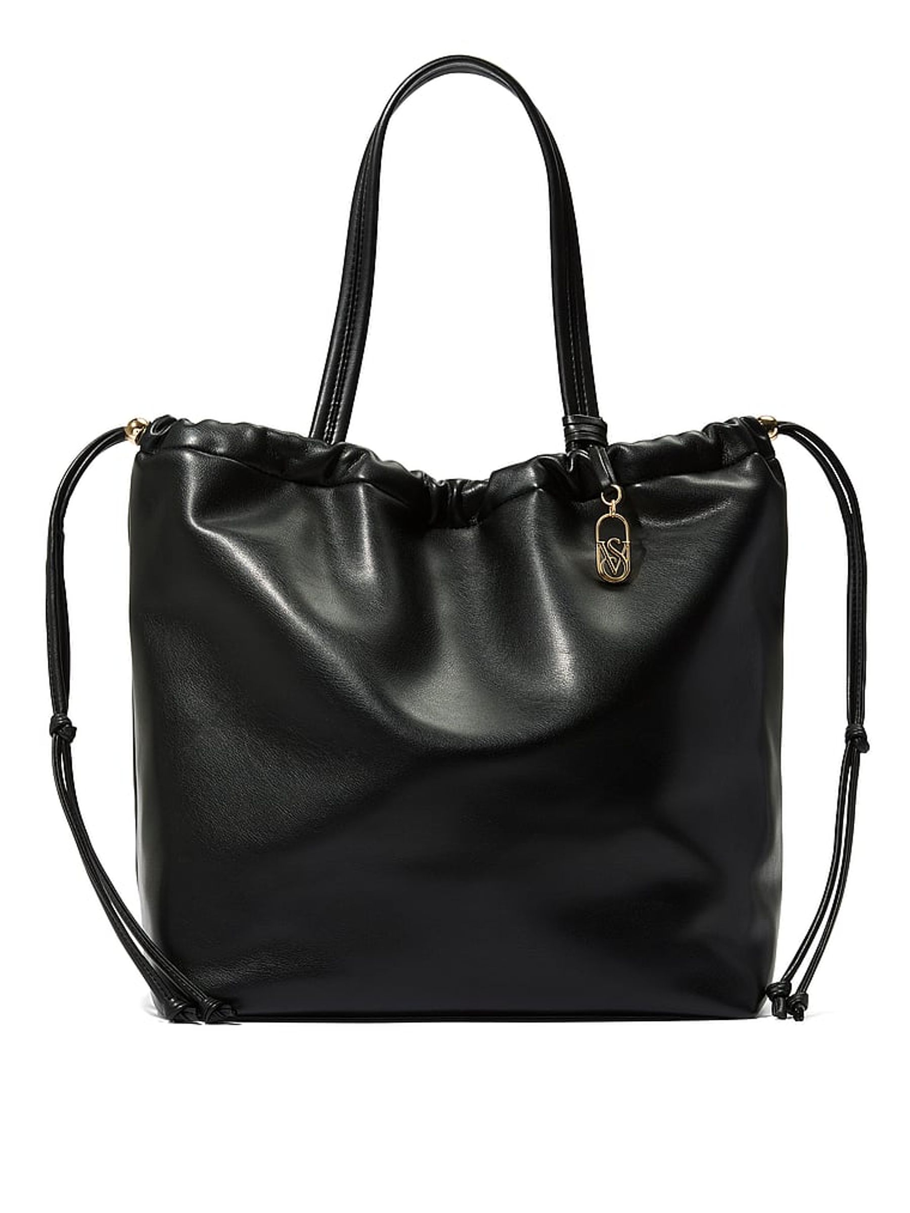 Black Nappa Slouchy Cinch Tote Bag - Image 1 of 2