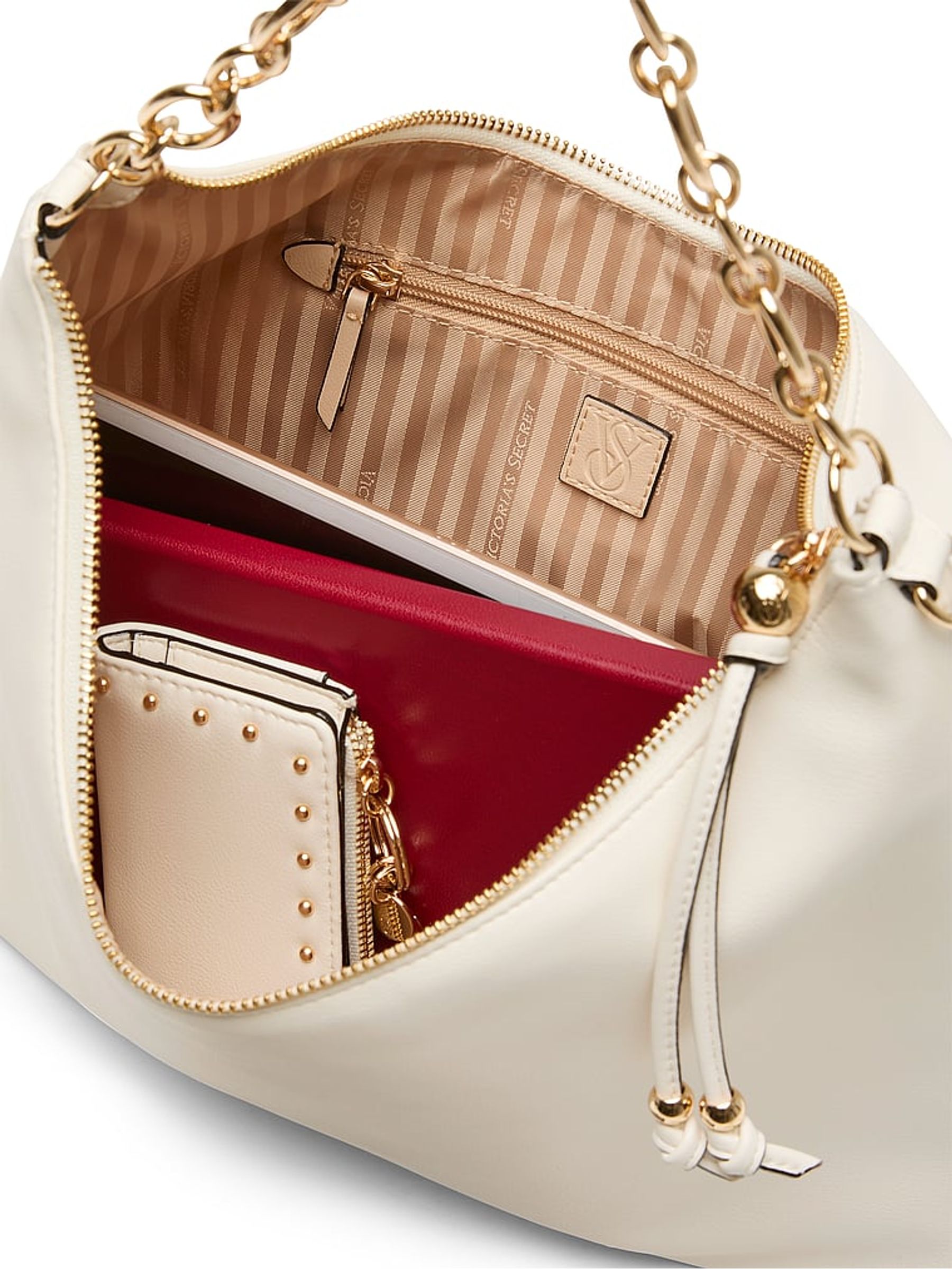 Swan Studs Cream Medium Hobo Bag - Image 4 of 4