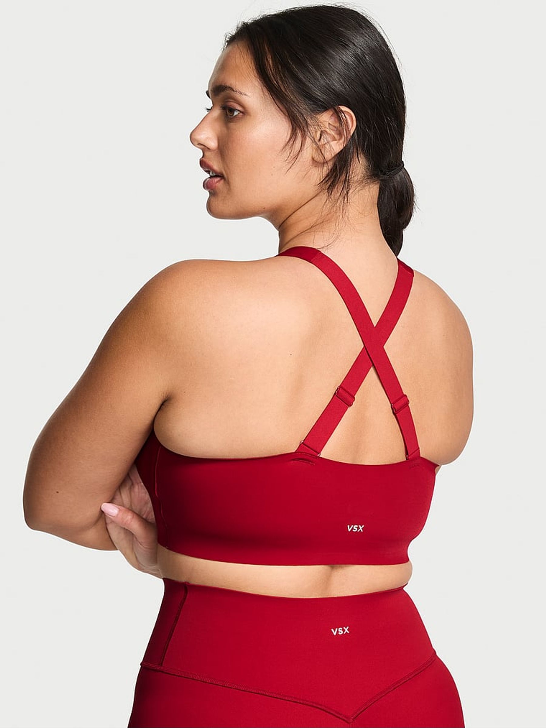 Red Lacquer Front Close High Support Sports Bra - Image 2 of 3 Red Lacquer Front Close High Support Sports Bra - Image 2 of 3