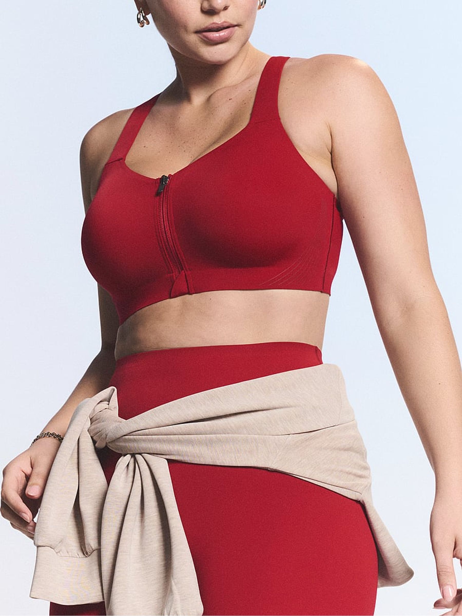Red Lacquer Front Close High Support Sports Bra - Image 3 of 3 Red Lacquer Front Close High Support Sports Bra - Image 3 of 3