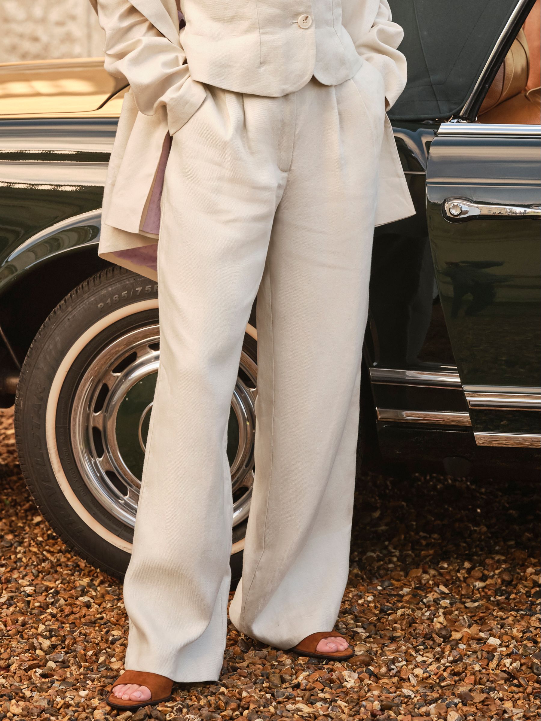 Aya Ivory Linen Trouser - Image 1 of 8
