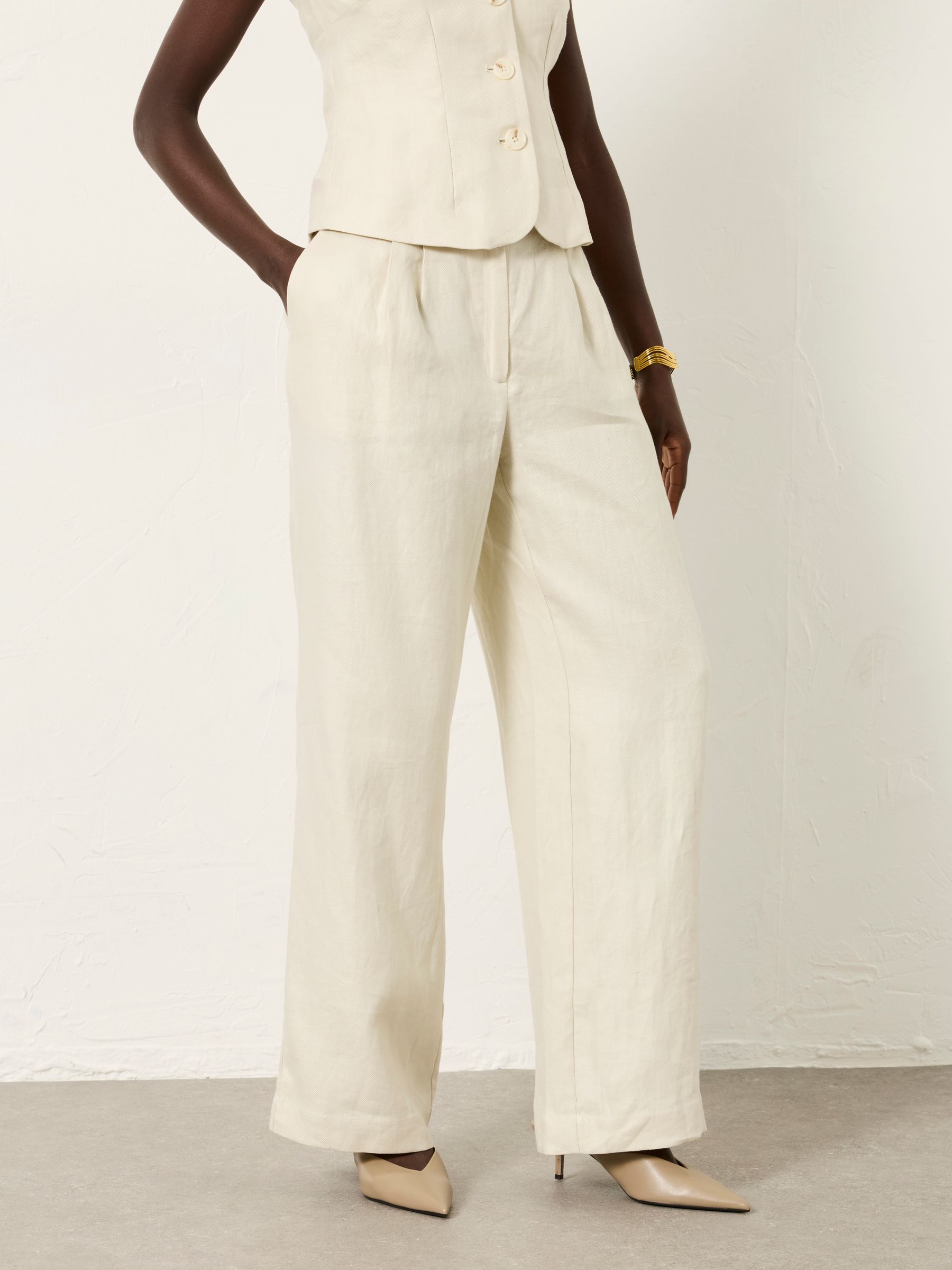 Aya Ivory Linen Trouser - Image 3 of 8