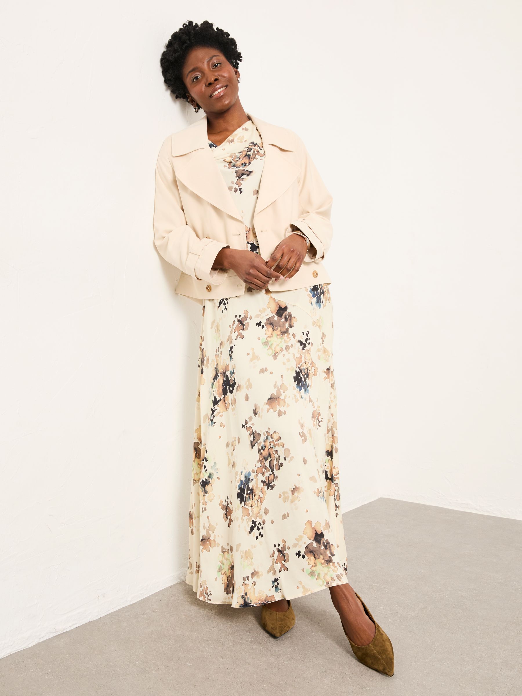 Cora Neutral Cropped Trench Coat - Image 7 of 10