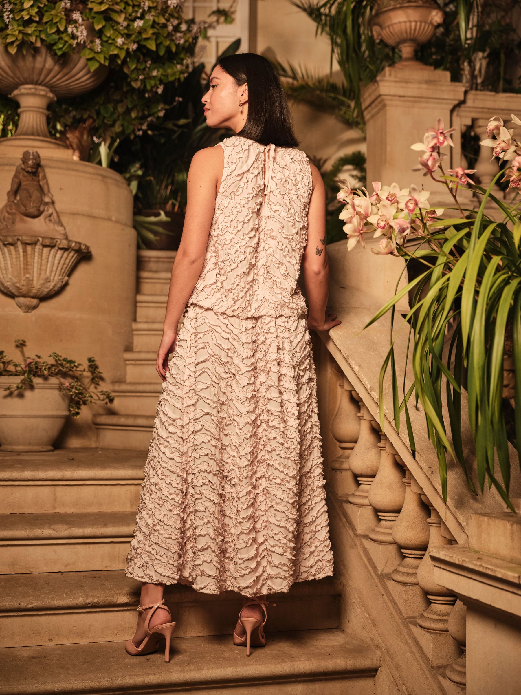 Malia Oyster Frill Midi Skirt - Image 2 of 5