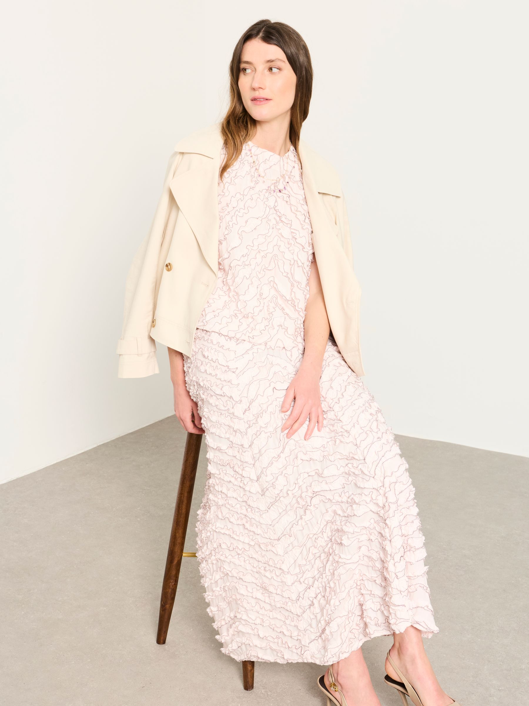 Malia Oyster Frill Midi Skirt - Image 6 of 6