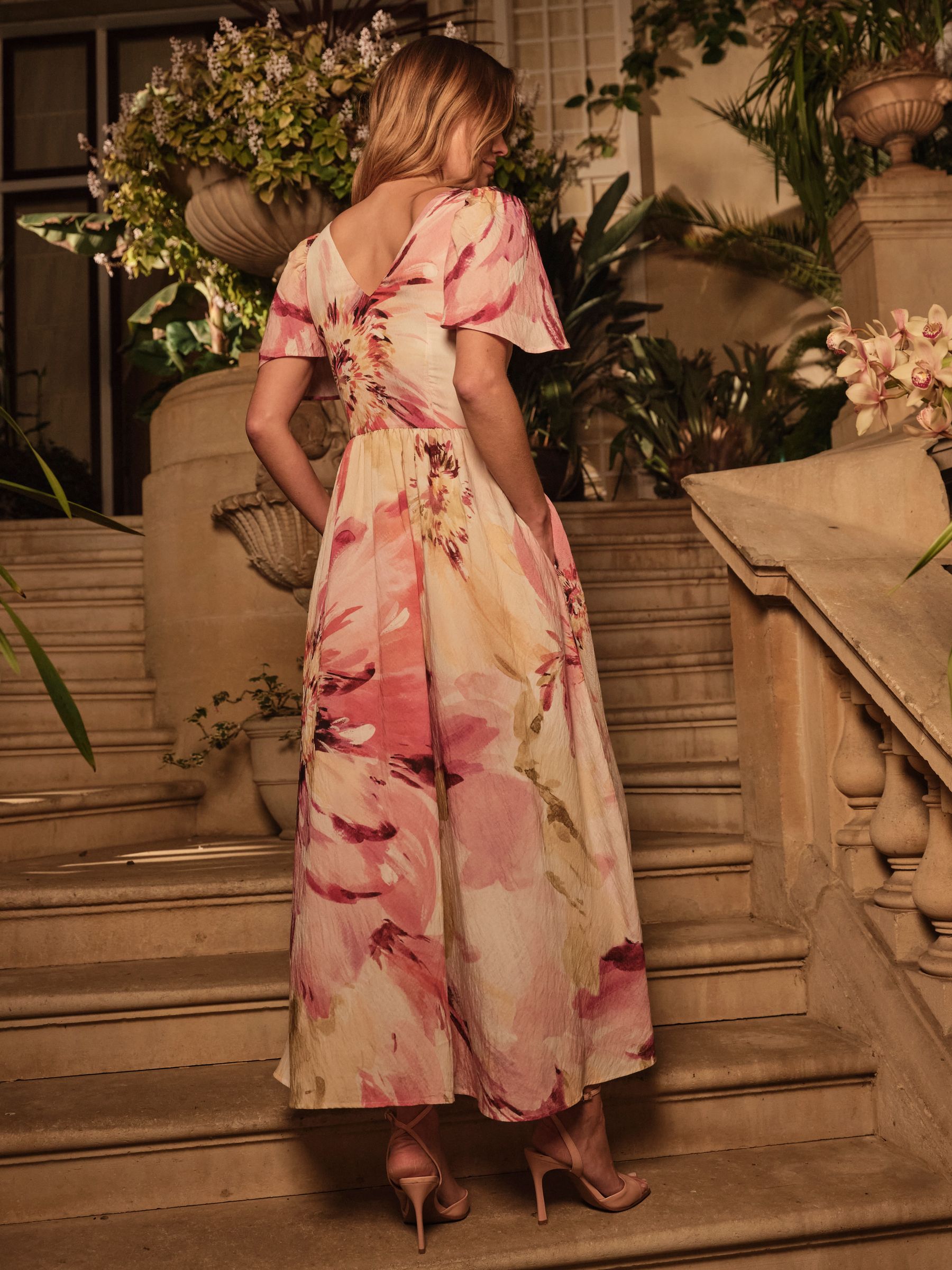 Marlowe Ivory Floral Midi Dress - Image 2 of 11 Marlowe Ivory Floral Midi Dress - Image 2 of 11