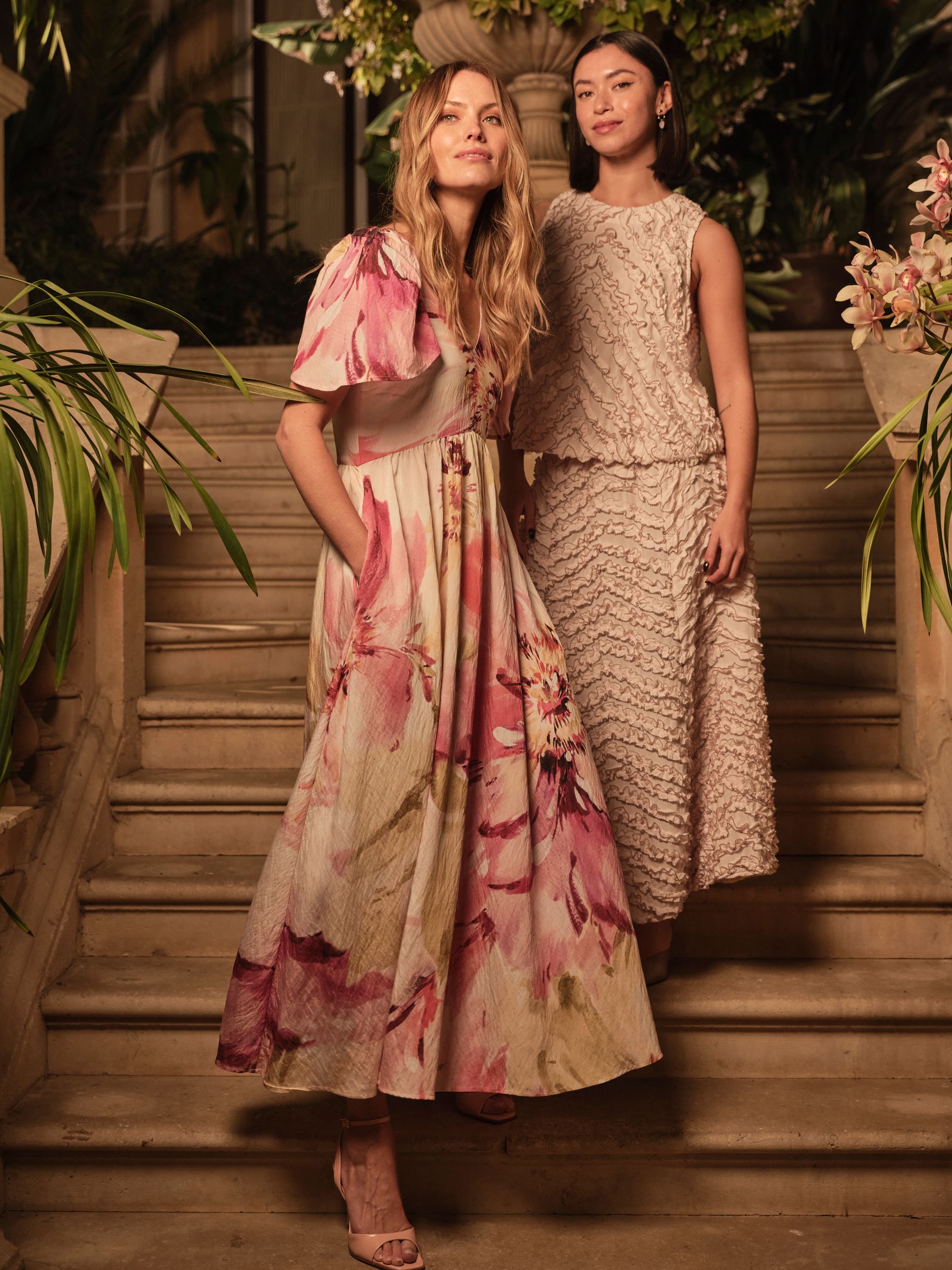 Marlowe Ivory Floral Midi Dress - Image 3 of 11