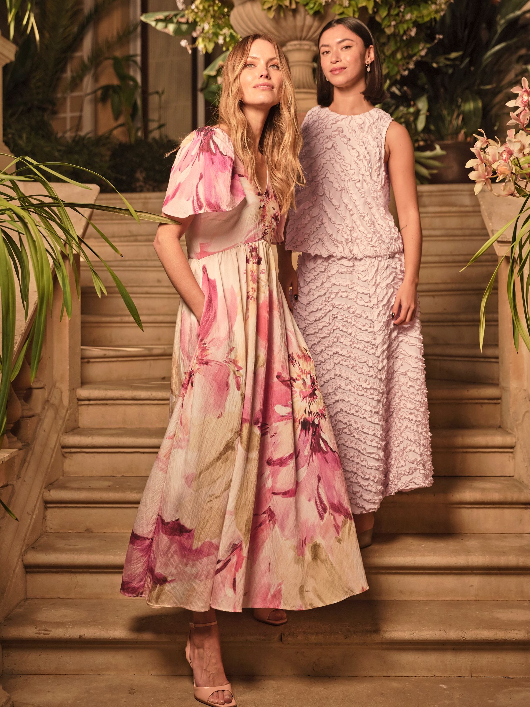 Fat Face - Ivory Floral - Marlowe Ivory Floral Regular Midi Dress Fat Face - Ivory Floral - Marlowe Ivory Floral Regular Midi Dress