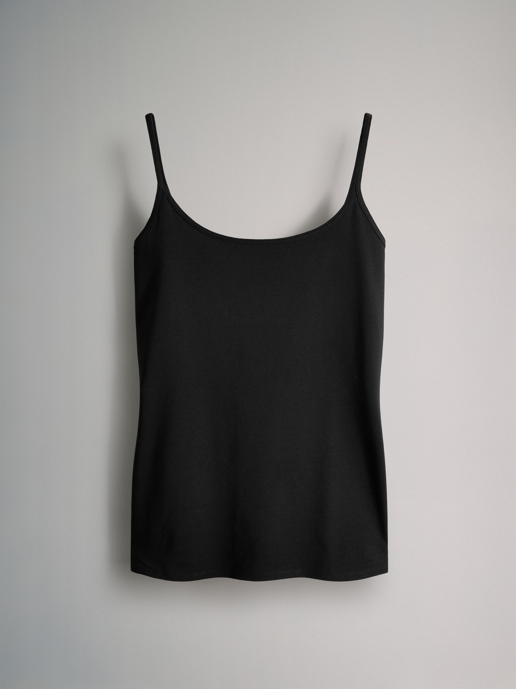 Black/Purple/Brown/Taupe/Pink/Cream - 7 Pack Thin Strap Vest Tops - Image 2 of 10