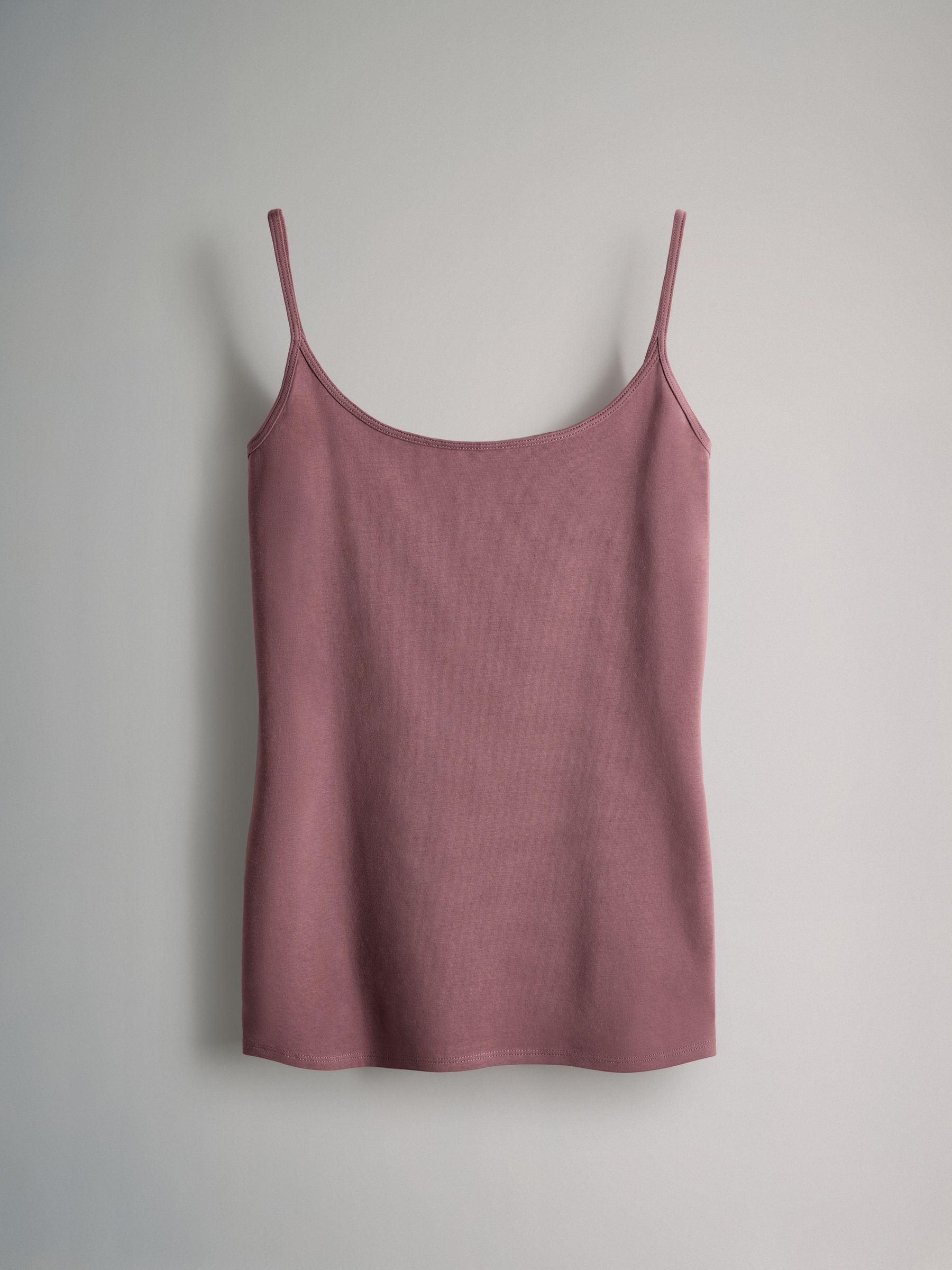 Black/Purple/Brown/Taupe/Pink/Cream - 7 Pack Thin Strap Vest Tops - Image 6 of 10