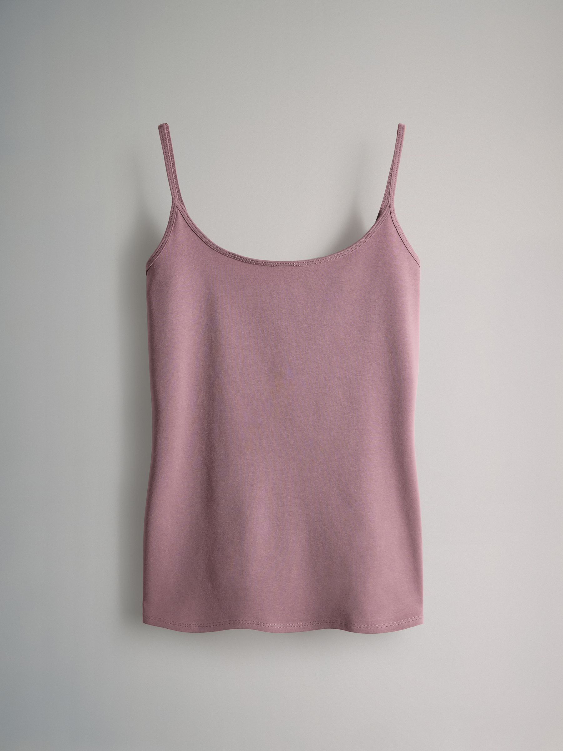Black/Purple/Brown/Taupe/Pink/Cream - 7 Pack Thin Strap Vest Tops - Image 7 of 10