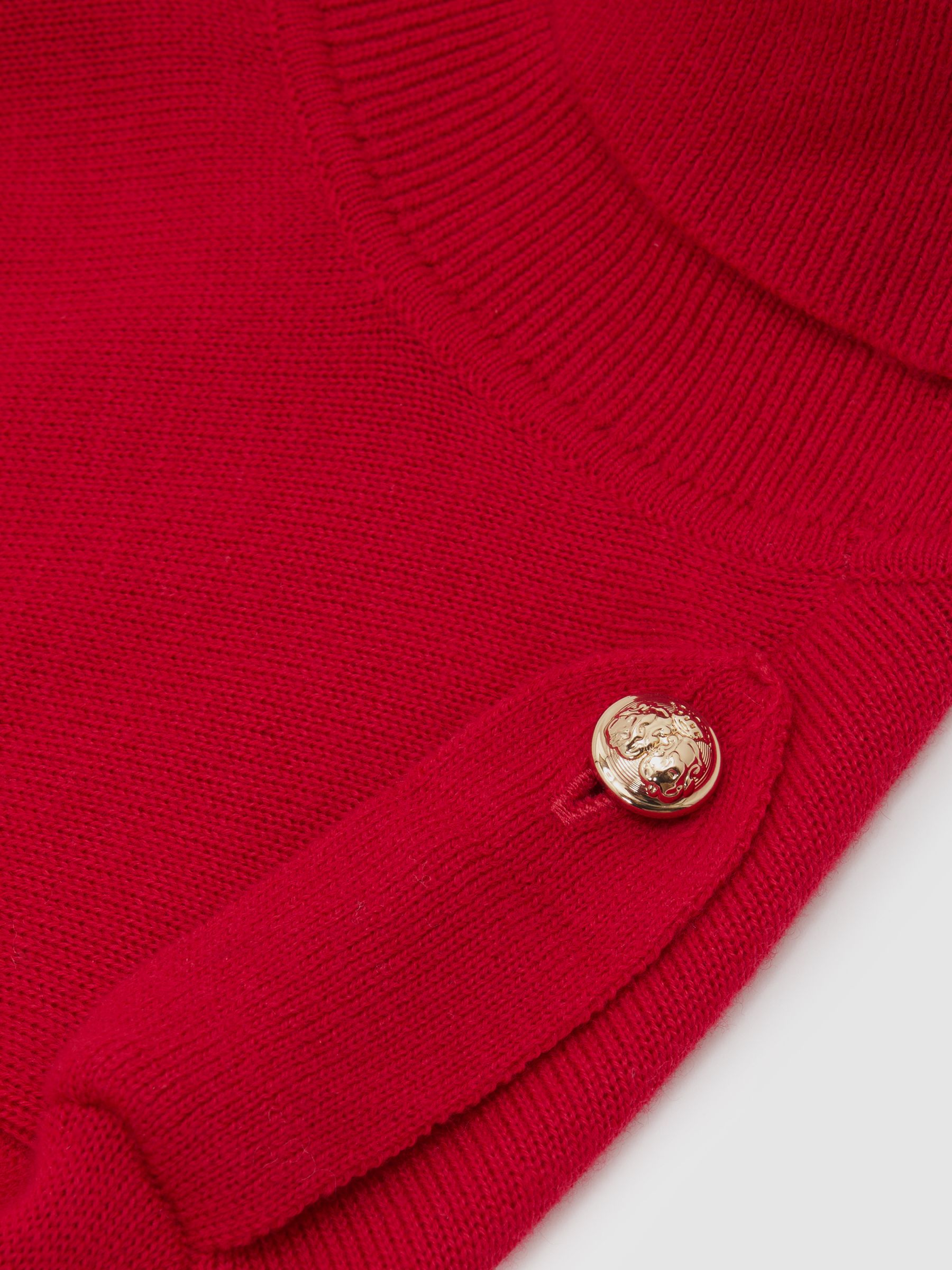 Wool Epaulette Roll-Neck Jumper in Red - Image 6 of 6