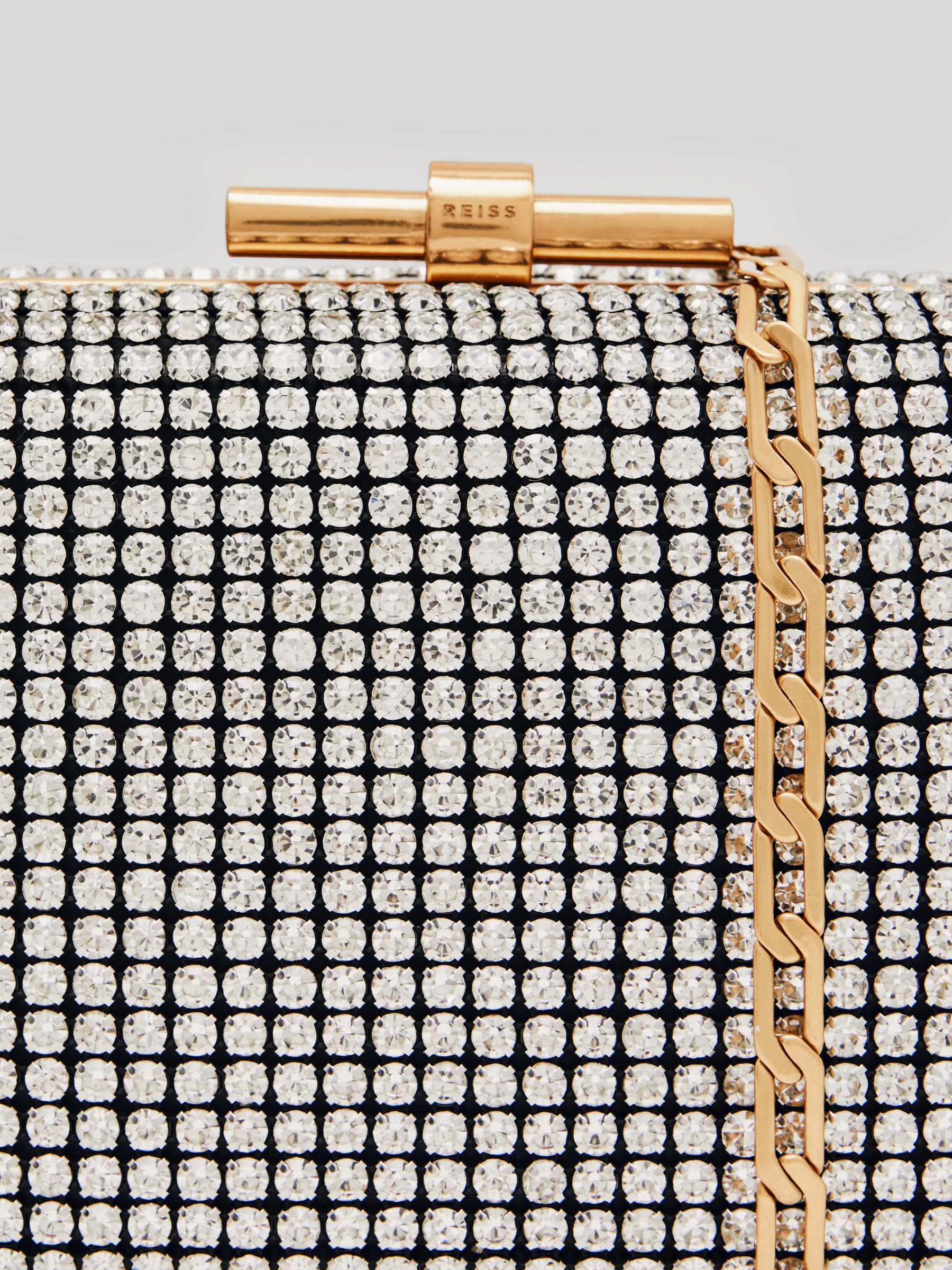 Embellished Box Clutch in Silver - Image 6 of 6