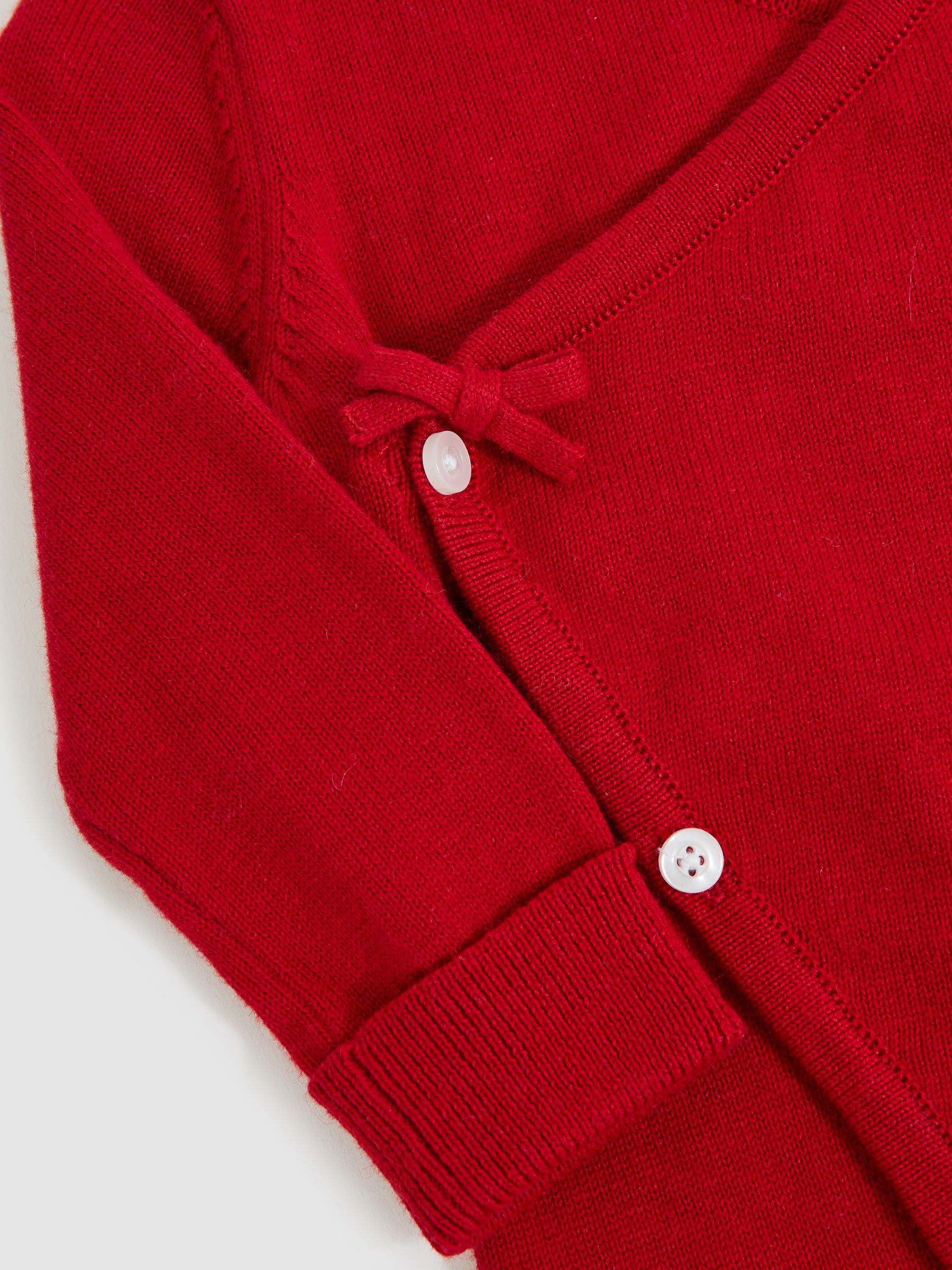 Wrap-Front Sleepsuit with Cashmere in Red - Image 4 of 4