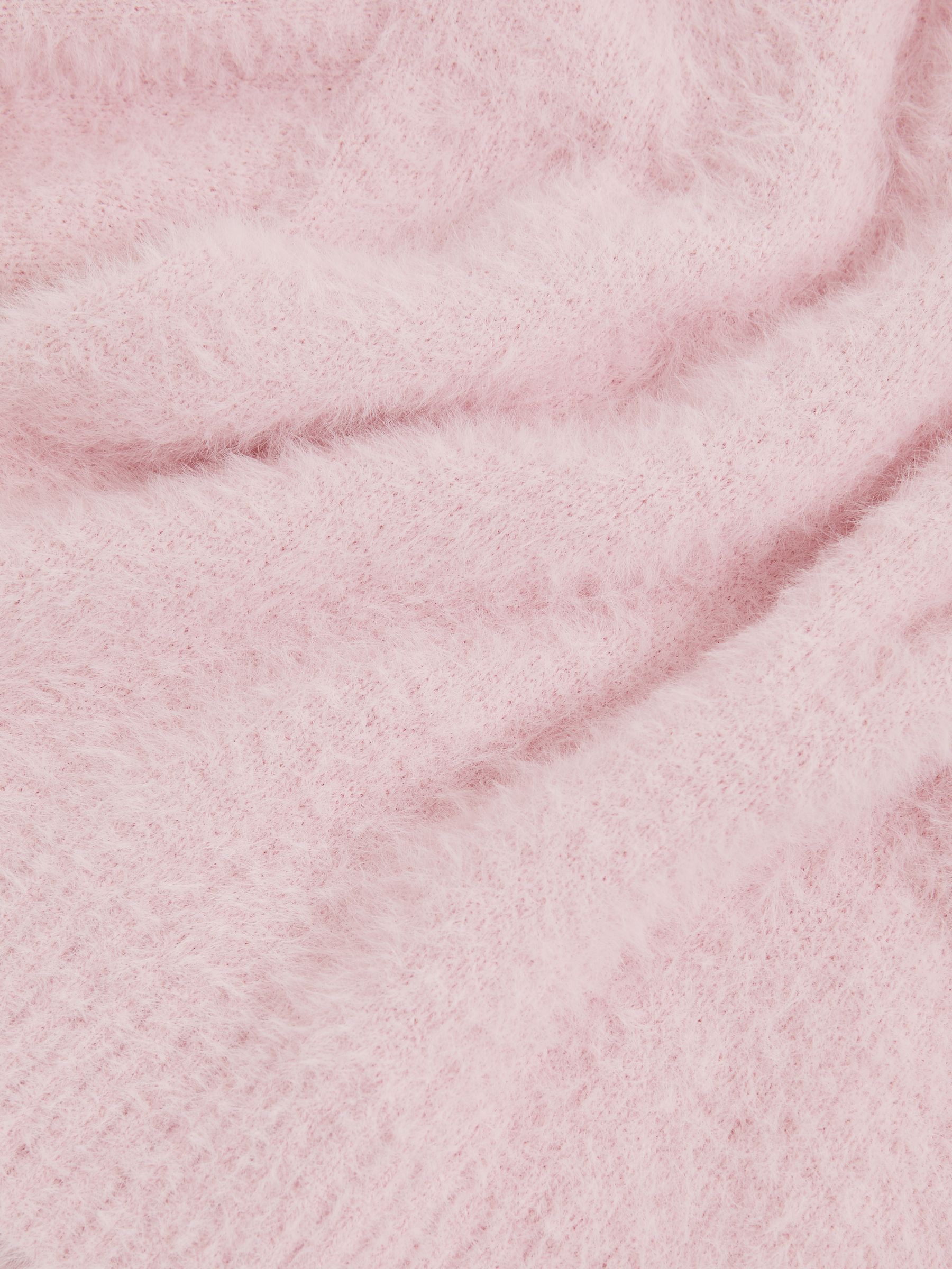 Fluffy Crew-Neck Jumper in Pink - Image 4 of 4