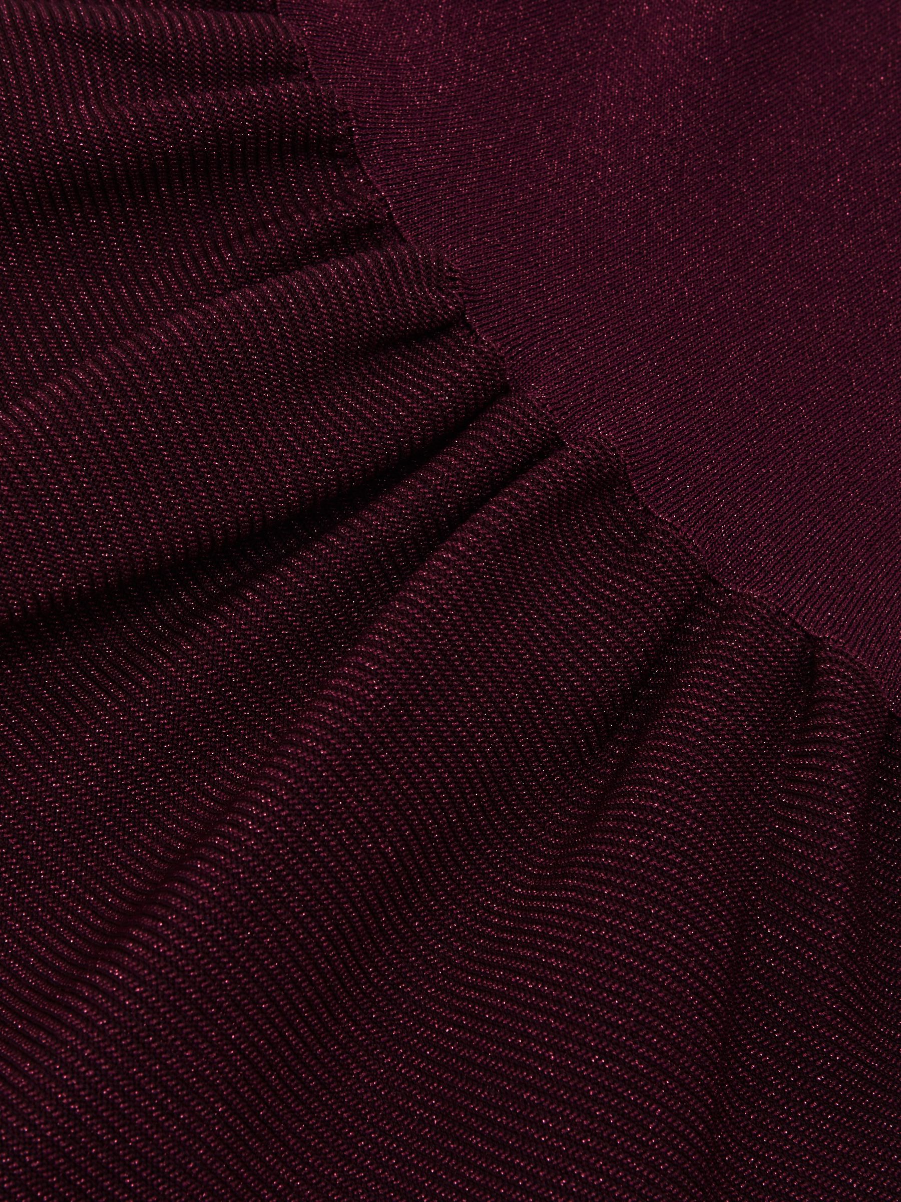 Elastické metalické šaty s volánkovými rukávy, velikost 3-9 let, bobulové - Obrázek 5 z 5