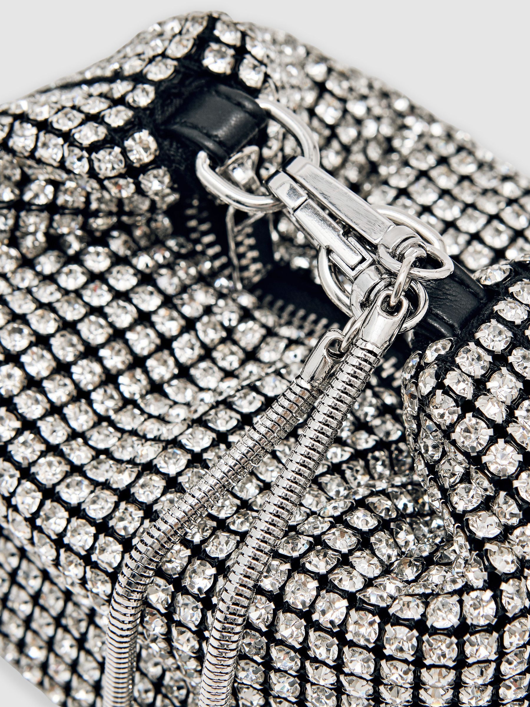 Crystal Pouch Bag in Silver - Image 5 of 6