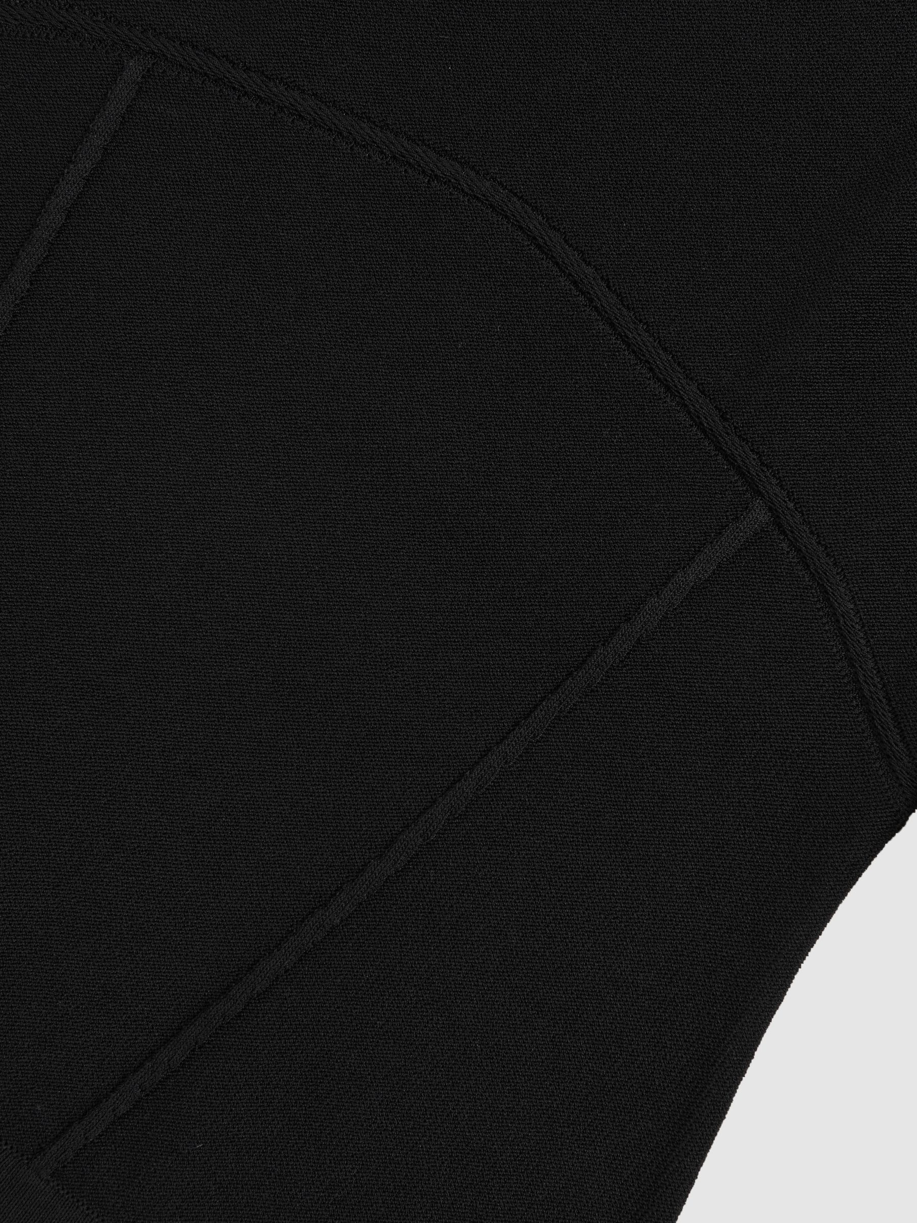 Mesh Funnel-Neck Knit Top in Black - image 3