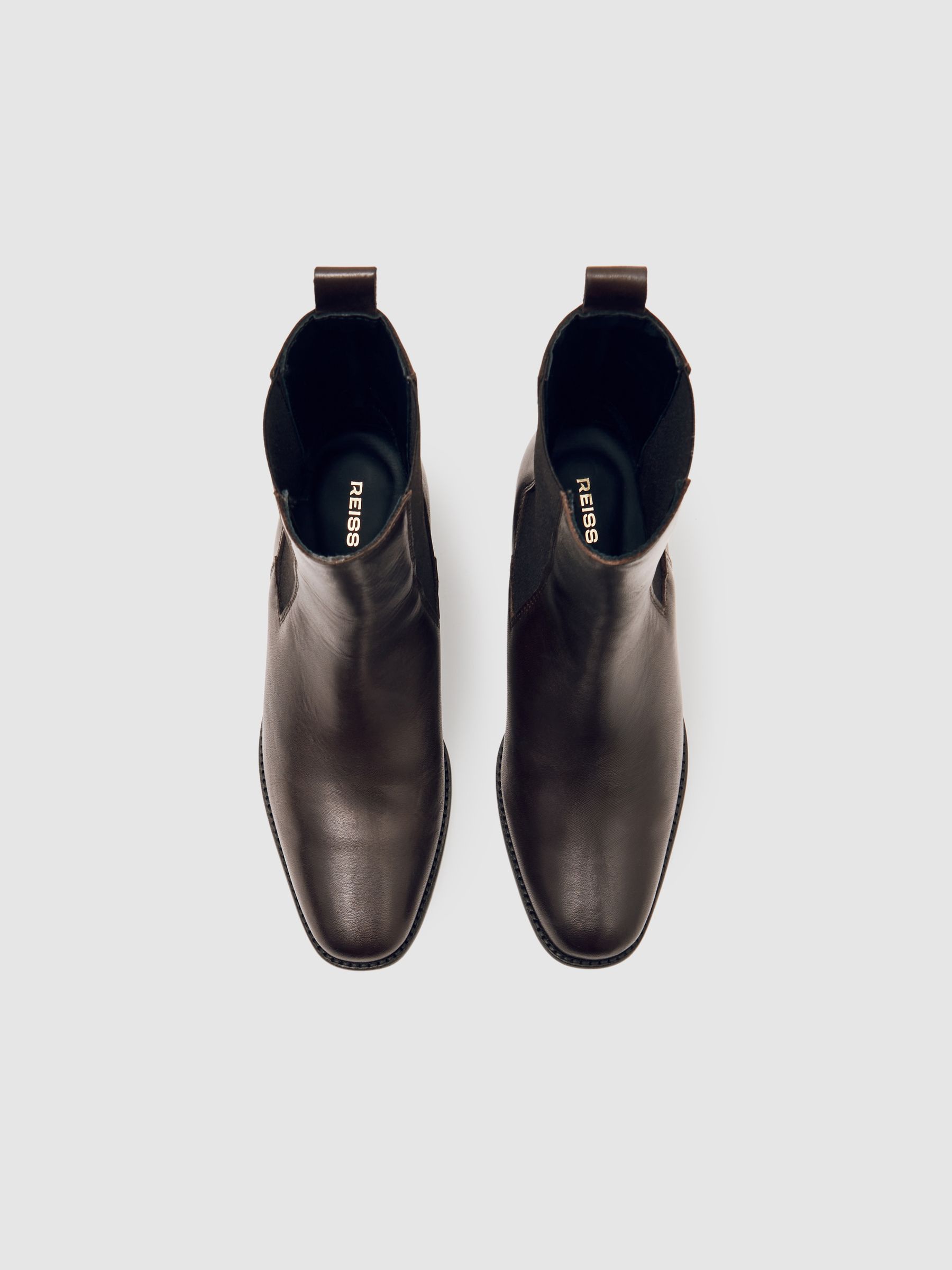 Leather Chelsea Boots in Chocolate Brown - Image 3 of 5