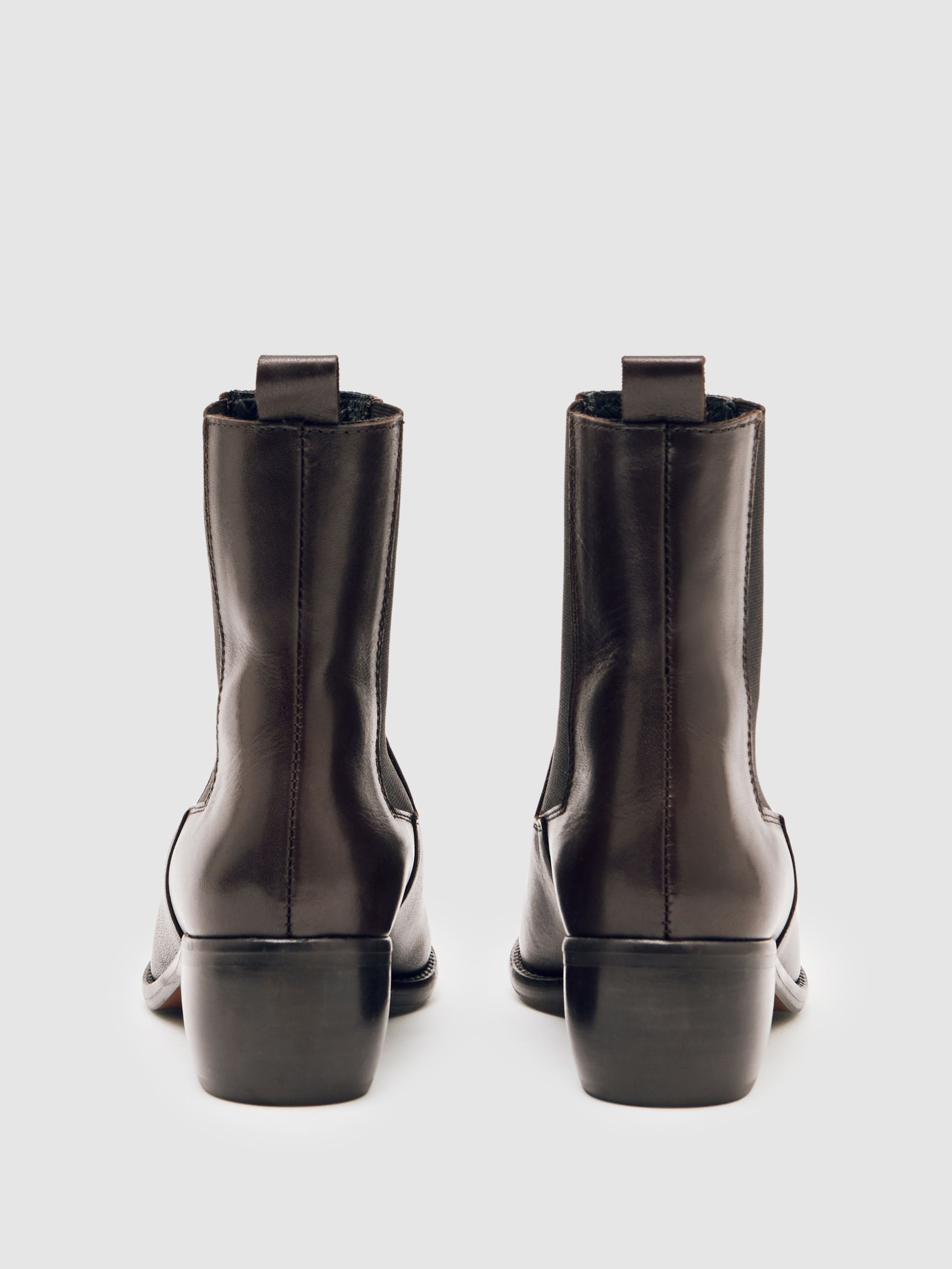 Leather Chelsea Boots in Chocolate Brown - image 3